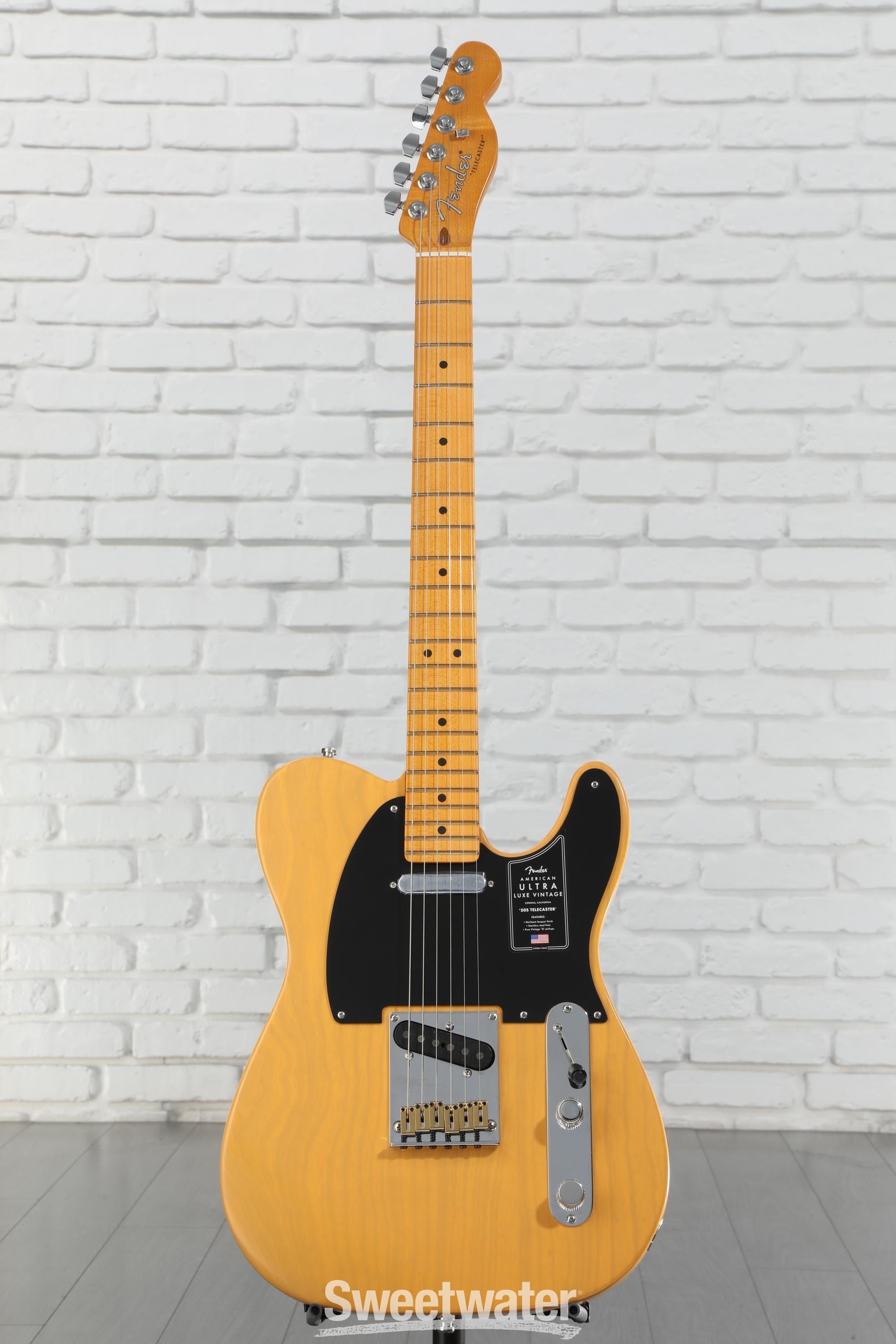 Fender American Ultra Luxe Vintage '50s Telecaster Electric Guitar - Butterscotch Blonde, Heirloom Lacquer