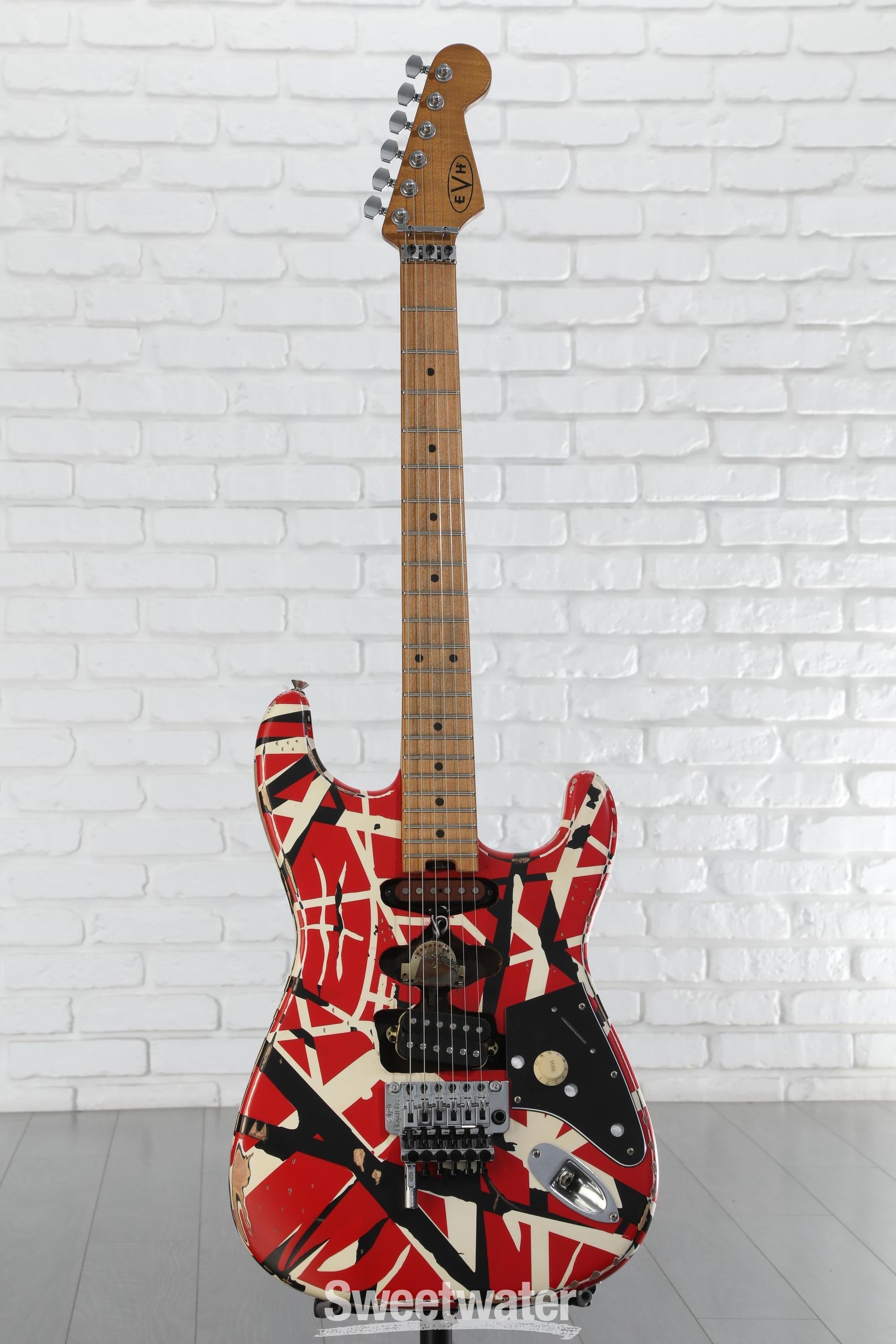 EVH Striped Series Frankenstein Relic - Red/Black/White