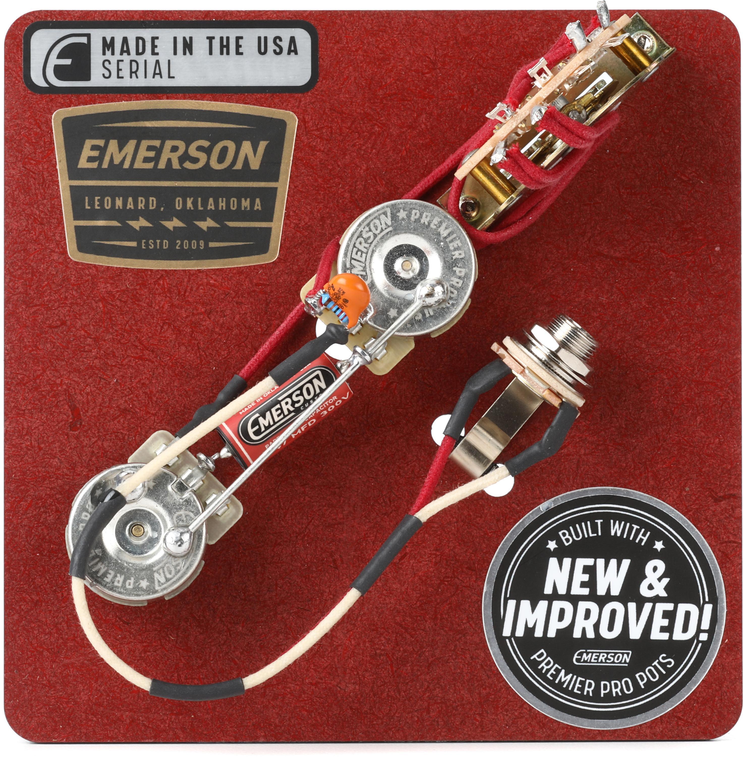110467 Emerson Custom S5-250K 5-WAY STRAT PREWIRED KIT 250K 配線済サーキット Emerson S5-B-250K Strat 5-Way \u2013 Motor City Guitar