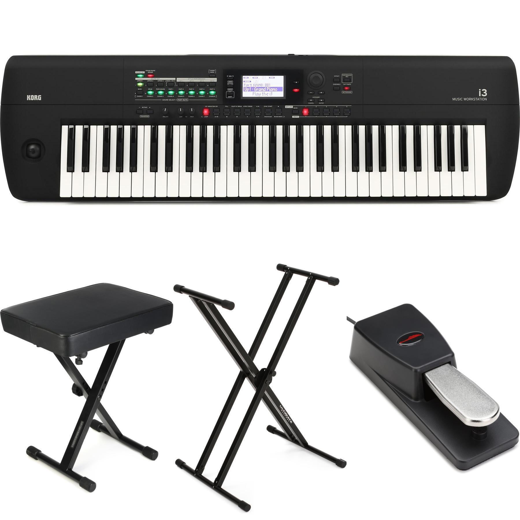 Photo of Korg i3 Arranger Keyboard Essentials Bundle - Matte Black