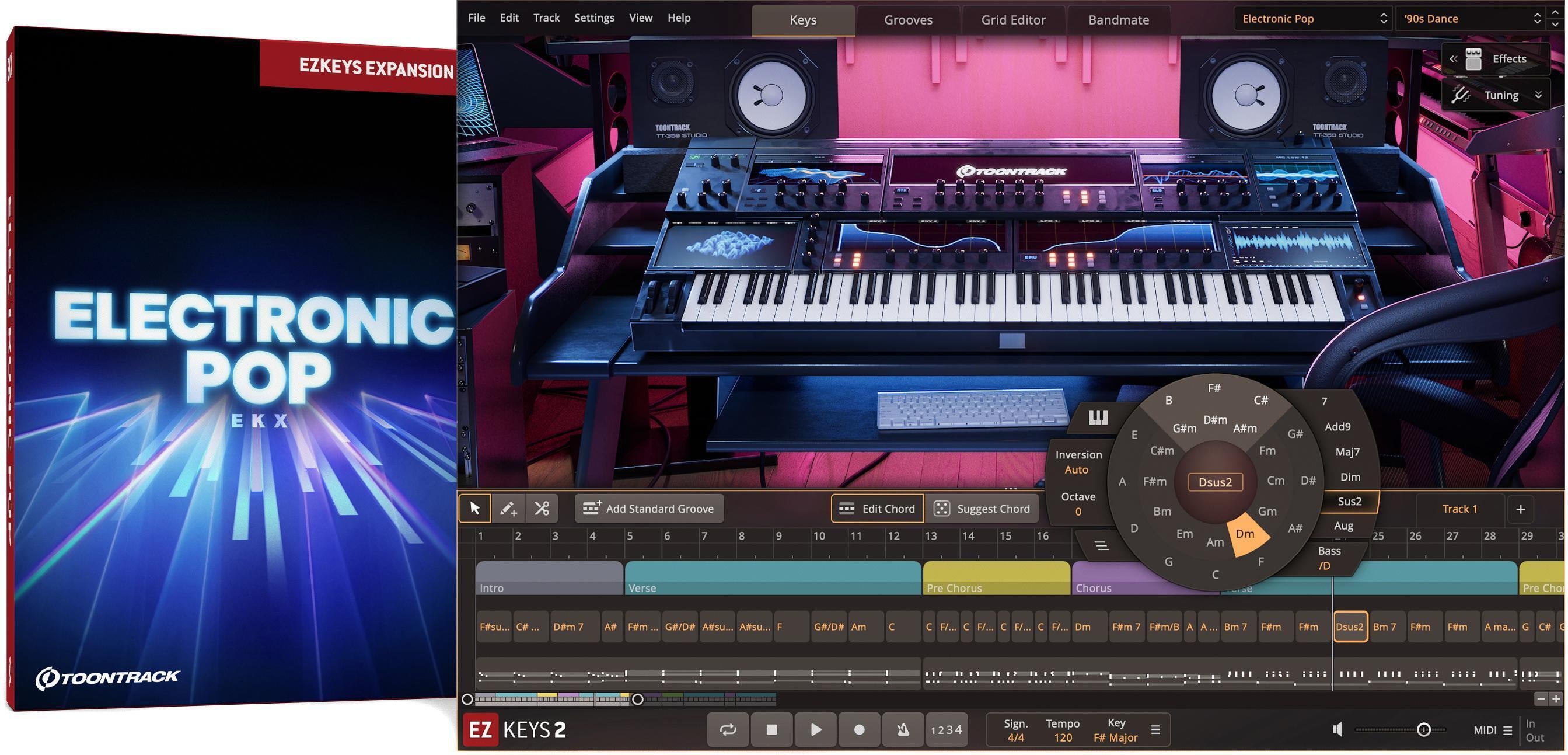 Toontrack Upright Piano EKX Sound Expansion for EZkeys | Sweetwater Toontrack Upright Piano EKX Sound Expansion for EZkeys | Sweetwater