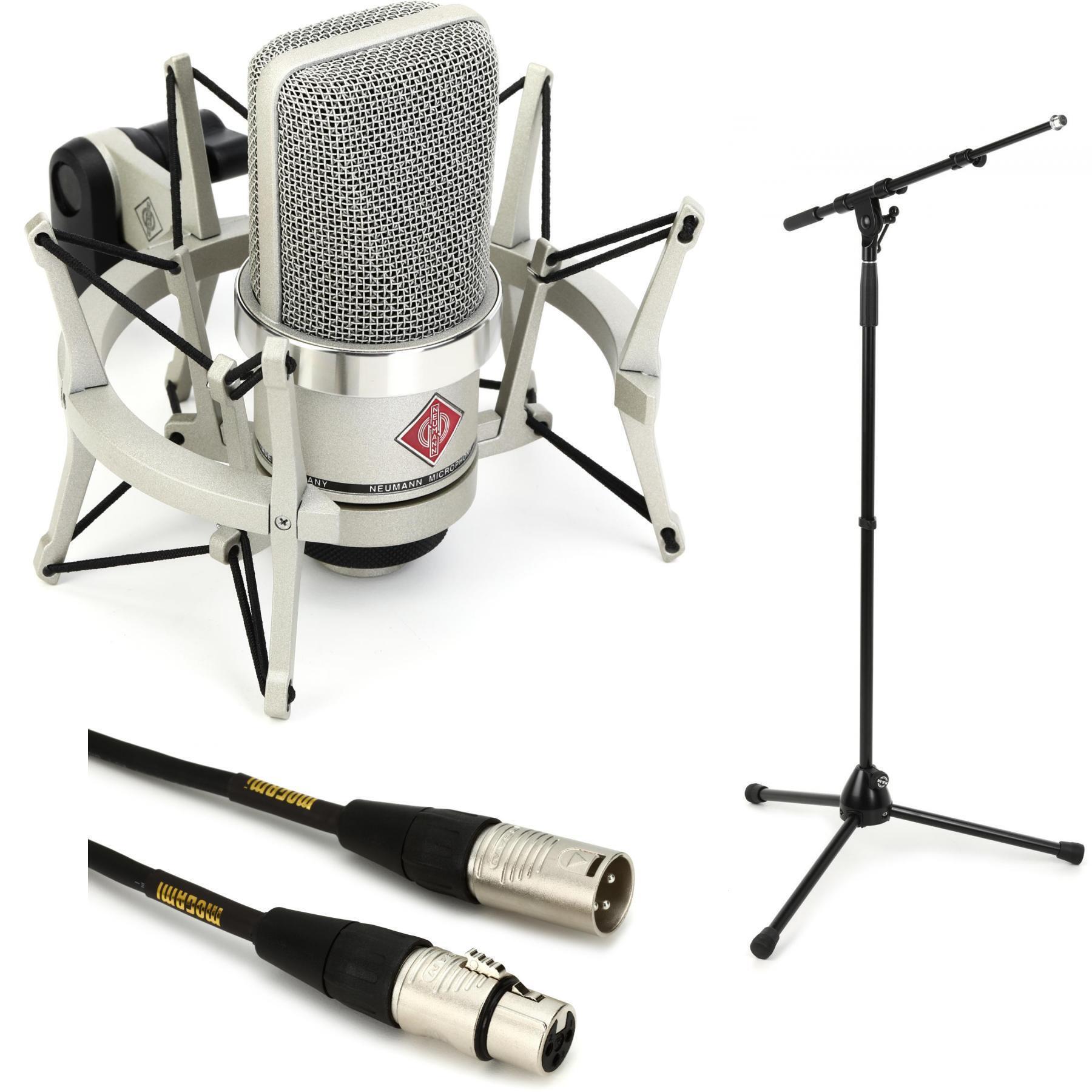 Neumann TLM 102 Studio Set Bundle with Stand and Cable - Nickel