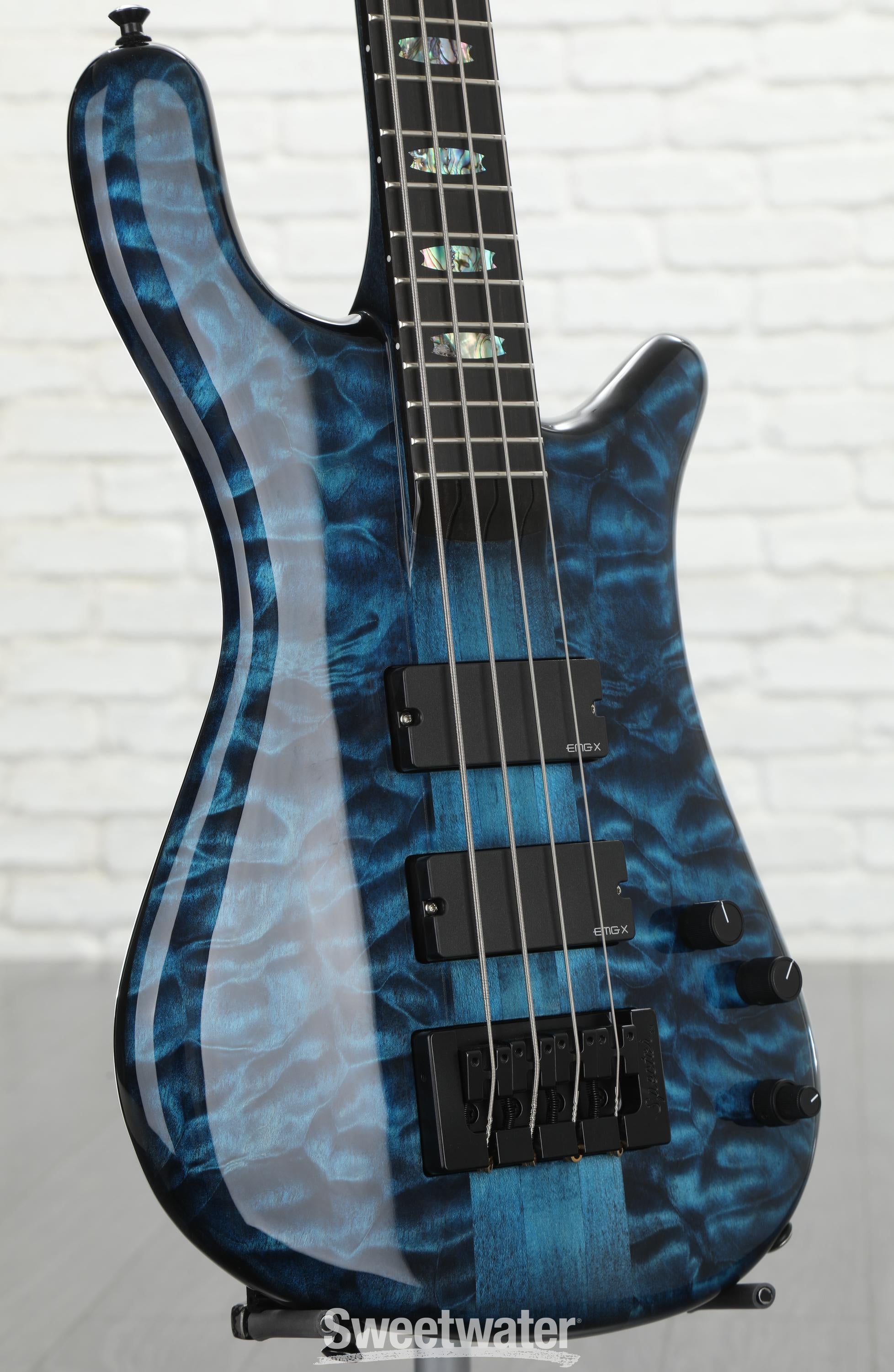 Spector USA NS-4 Bass Guitar - Black and Blue Gloss