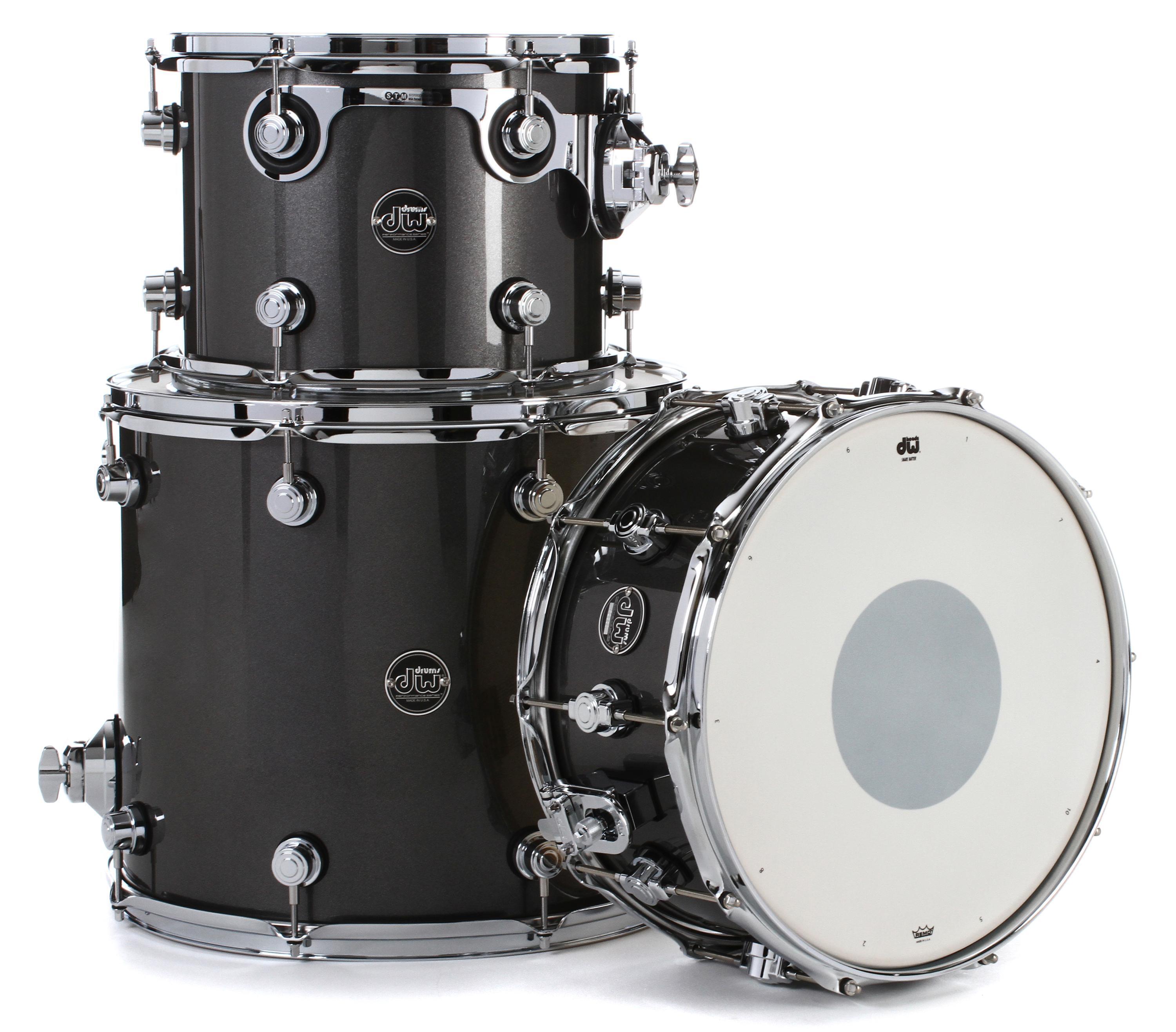 DW Performance Series 3-piece Tom/Snare Pack - Gun Metal Metallic