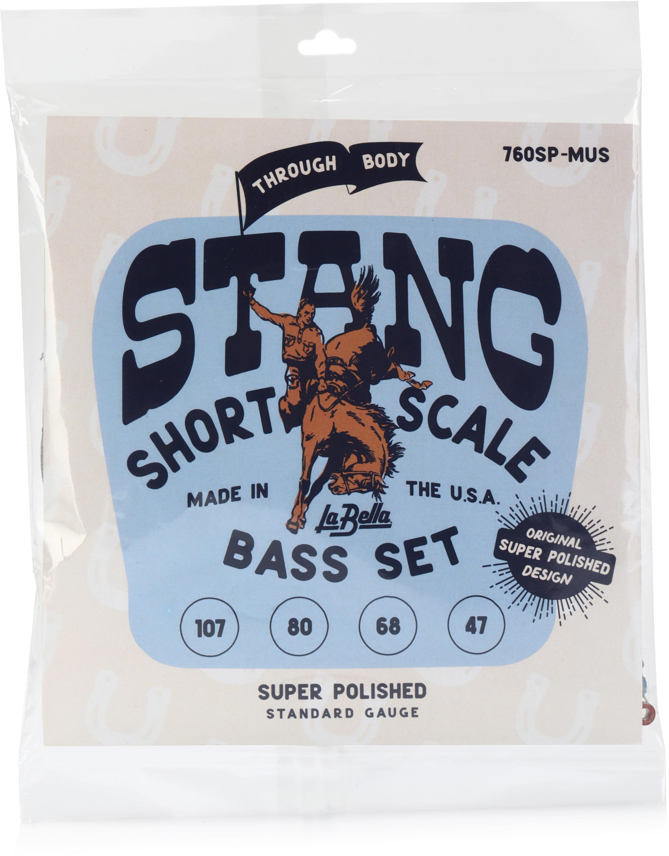 Photo of La Bella 760SP-MUS Stang Super Polished Short-scale Bass Guitar Strings -.047-.107 Standard