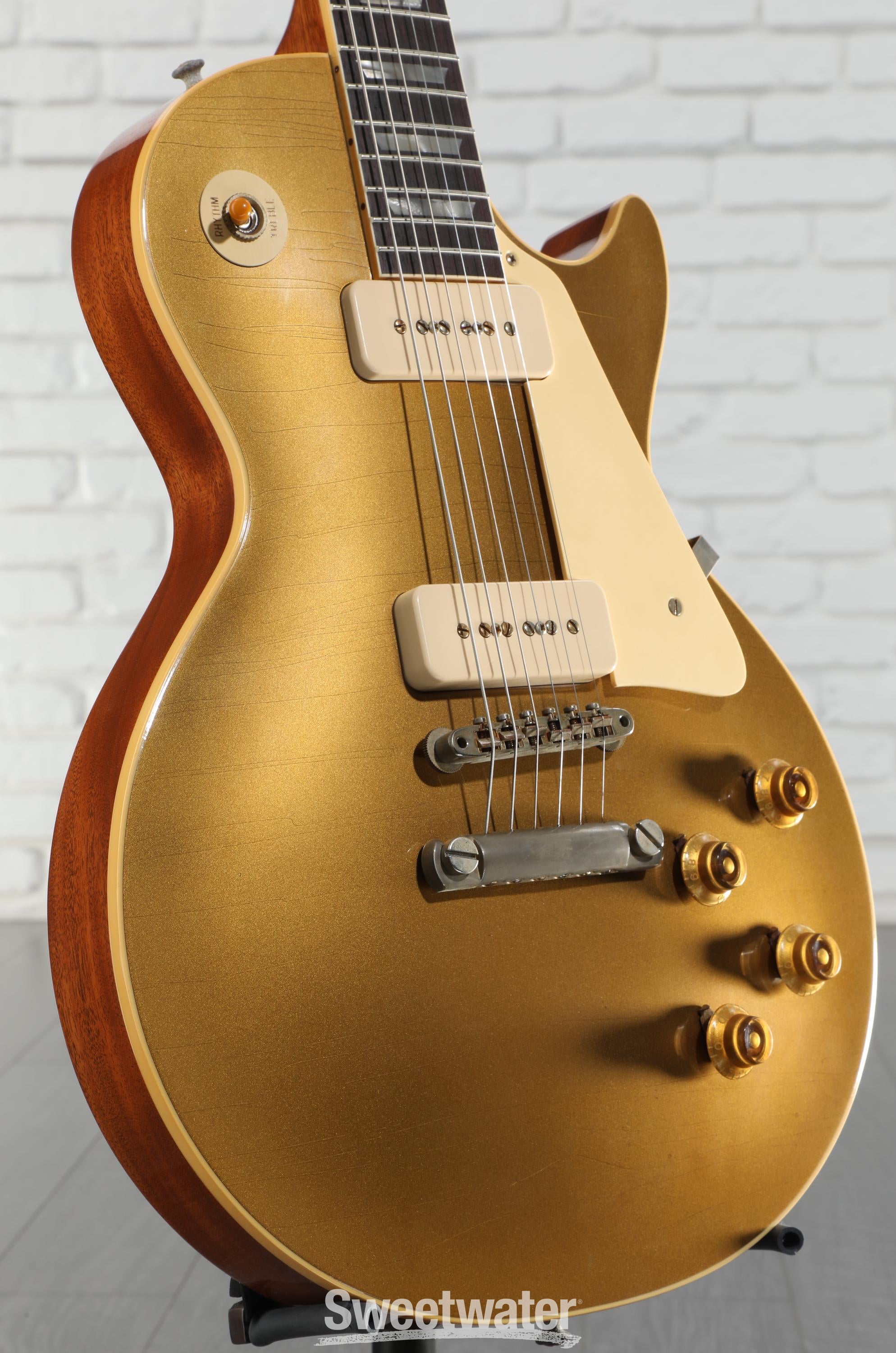 ギター Gibson 1956 Les Paul Gold Top Gibson Custom Glimmering Gold and Sparkling P-90 Pickups