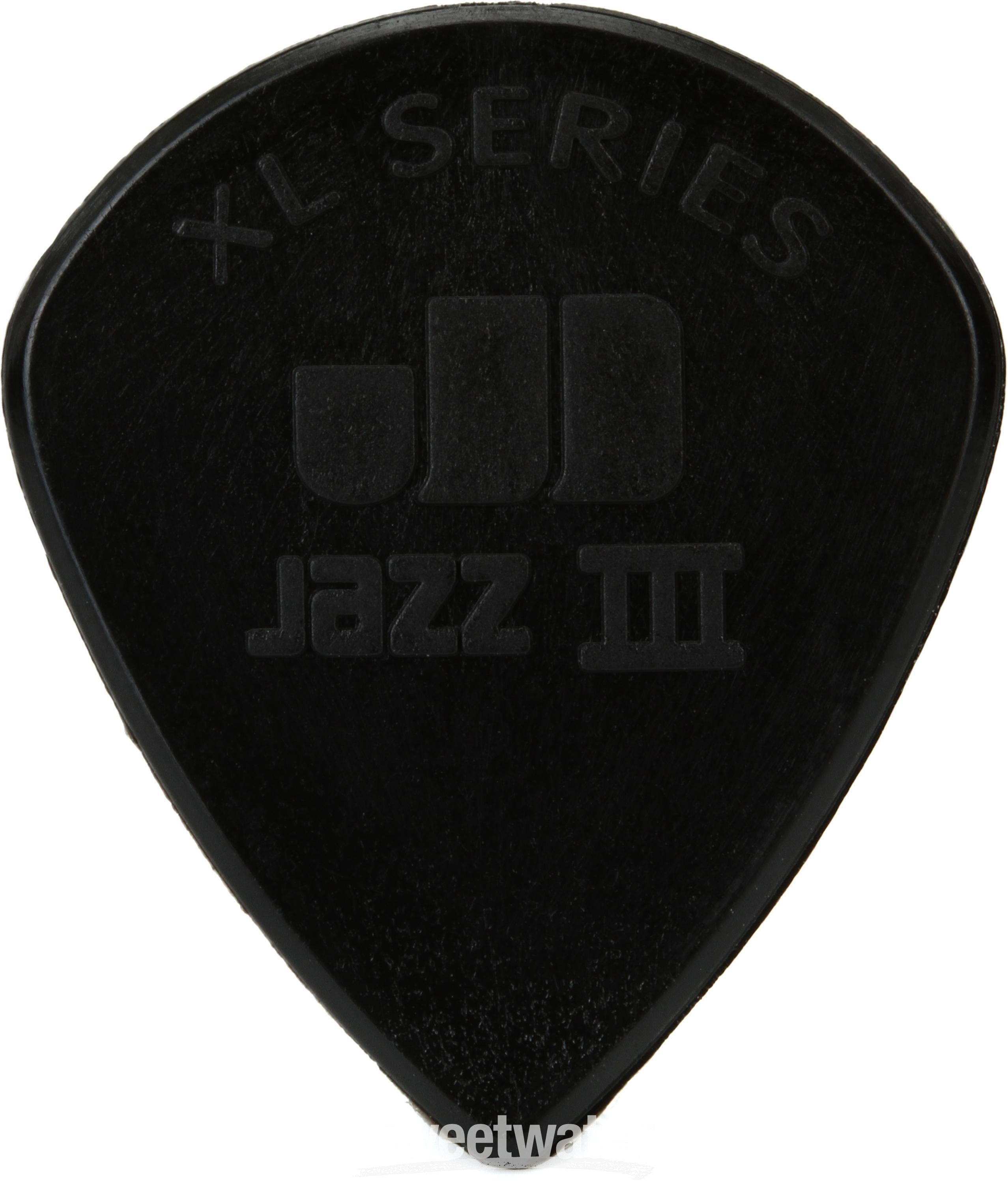 Dunlop 47PXLS Nylon Jazz III XL Guitar Picks Black Stiffo 6