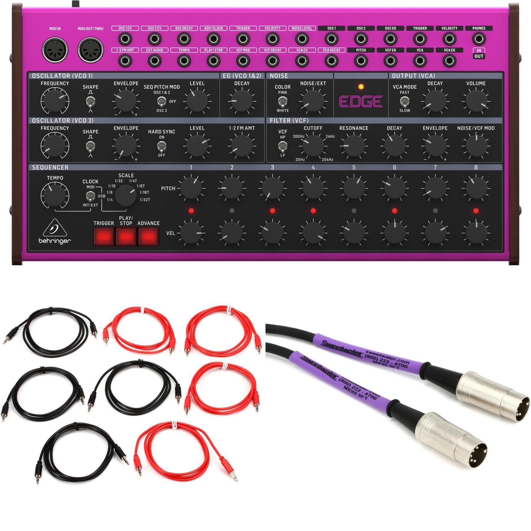 Behringer Edge Semimodular Analog Percussion Synthesizer with Cables