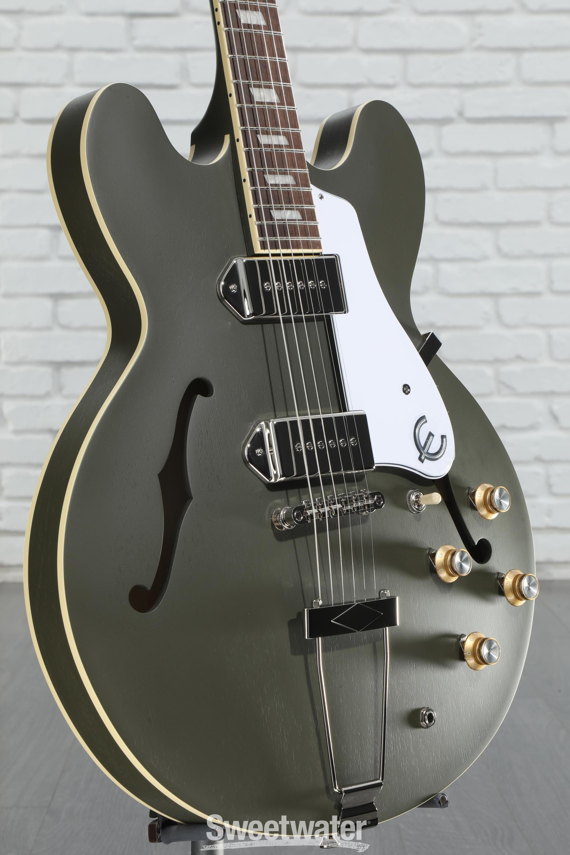 Epiphone Casino Worn Hollowbody - Worn Olive Drab | Sweetwater 
