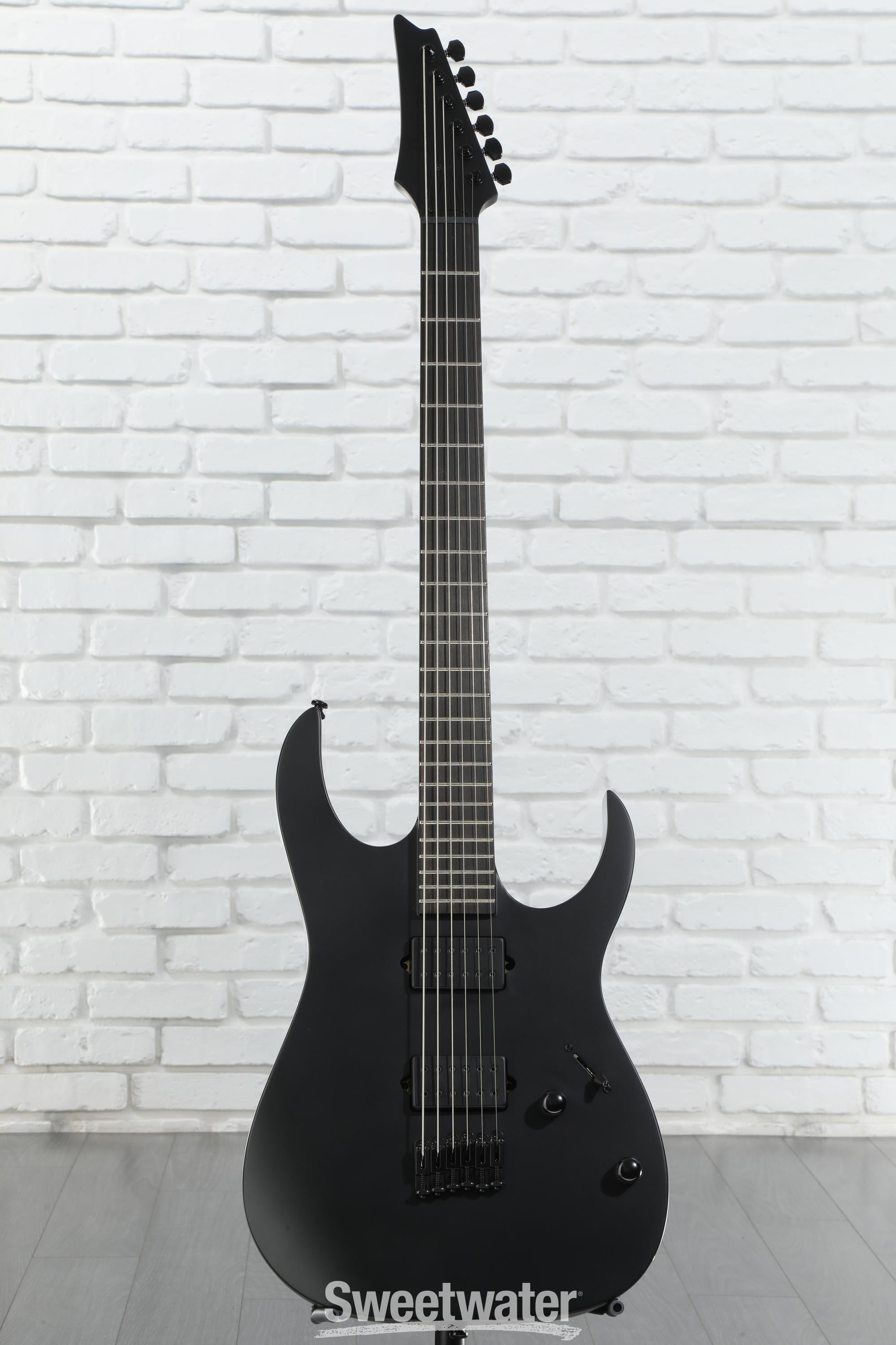 Ibanez Iron Label RG Baritone - Black Flat | Sweetwater