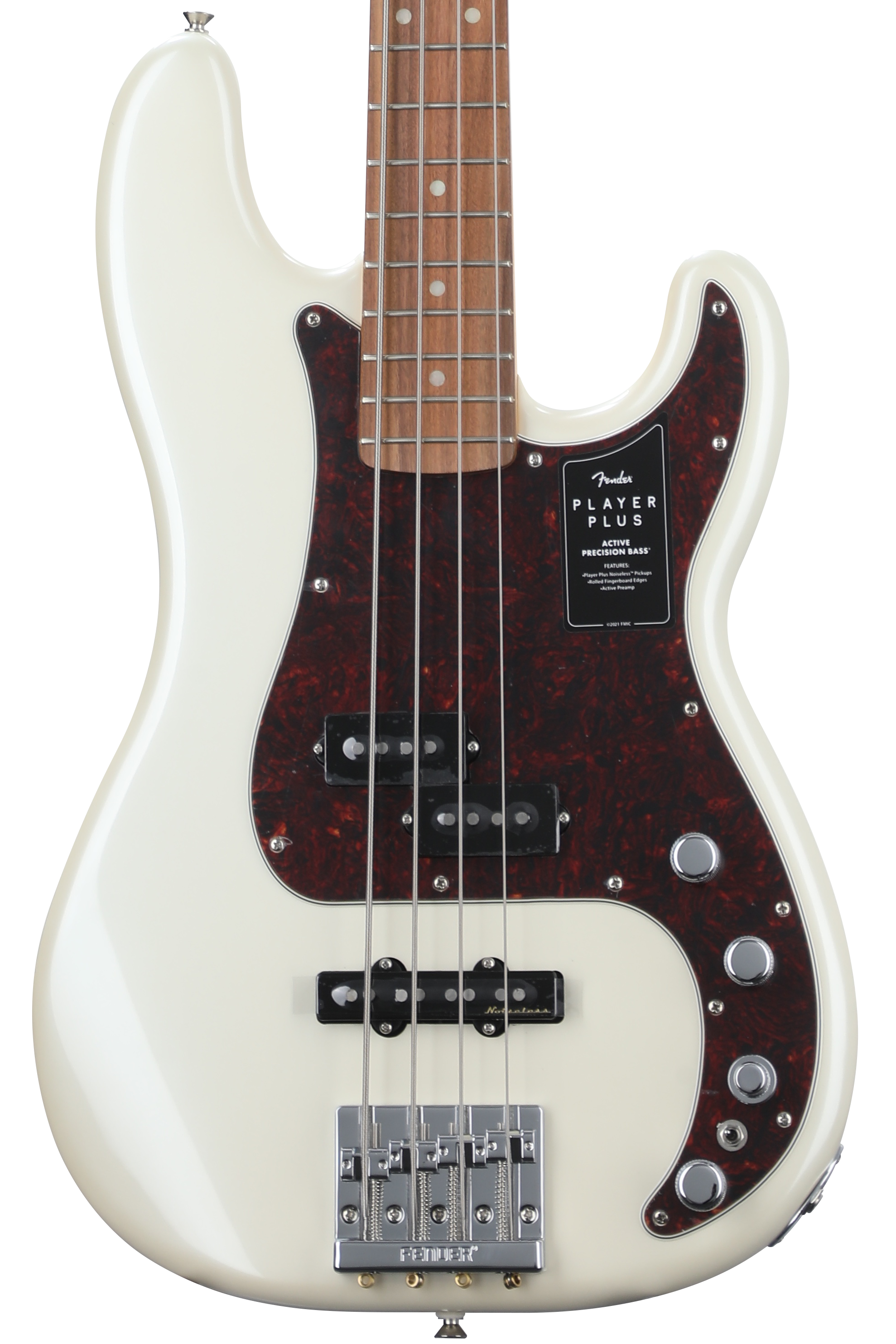 Fender Player Plus Active Precision Bass - Olympic Pearl with Pau