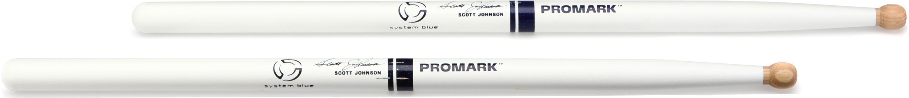 Photo of Promark Scott Johnson DC17 Marching Drumsticks - White