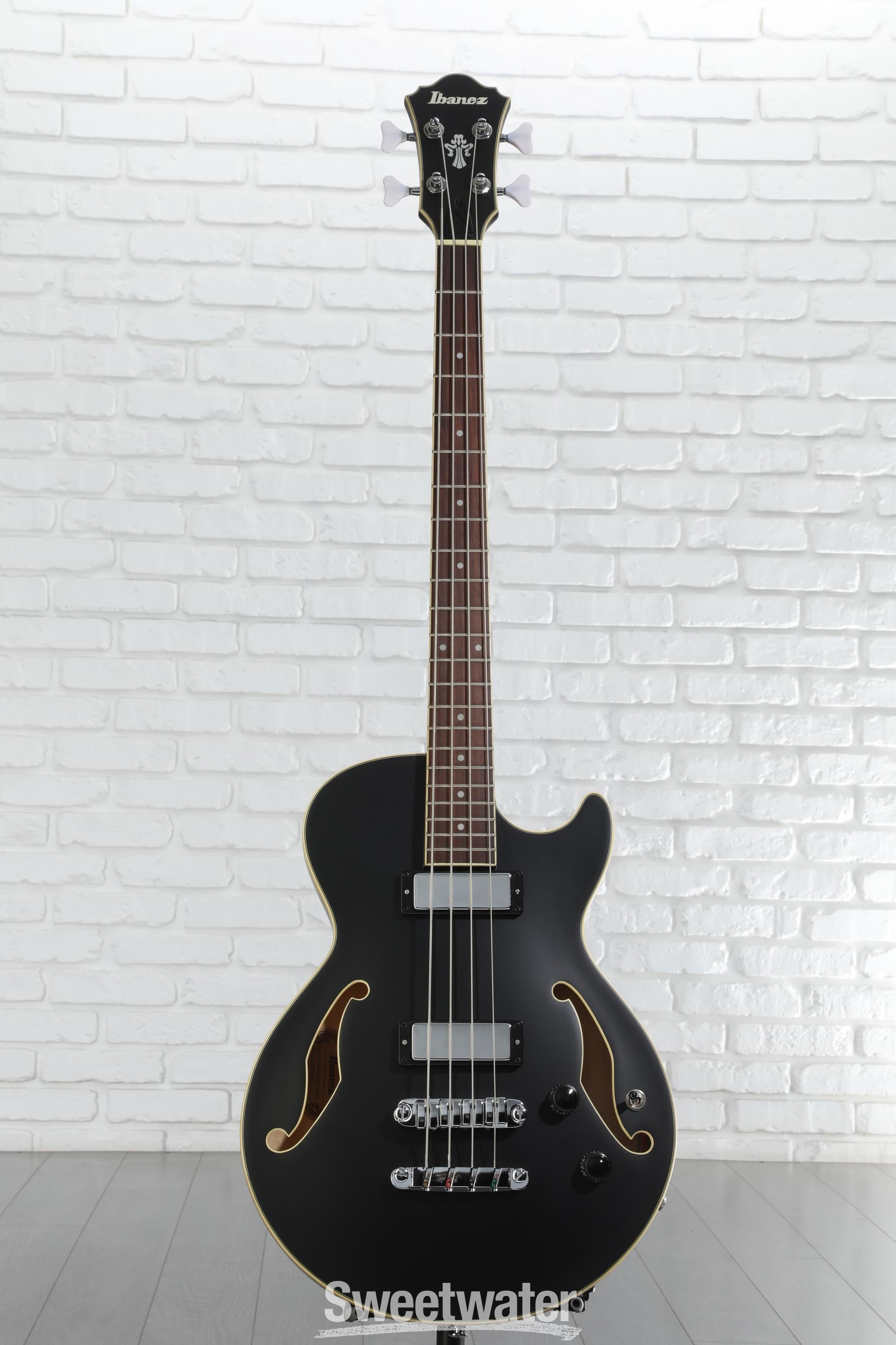 Ibanez AGB200 Semi-hollow Bass Guitar - Black Flat | Sweetwater