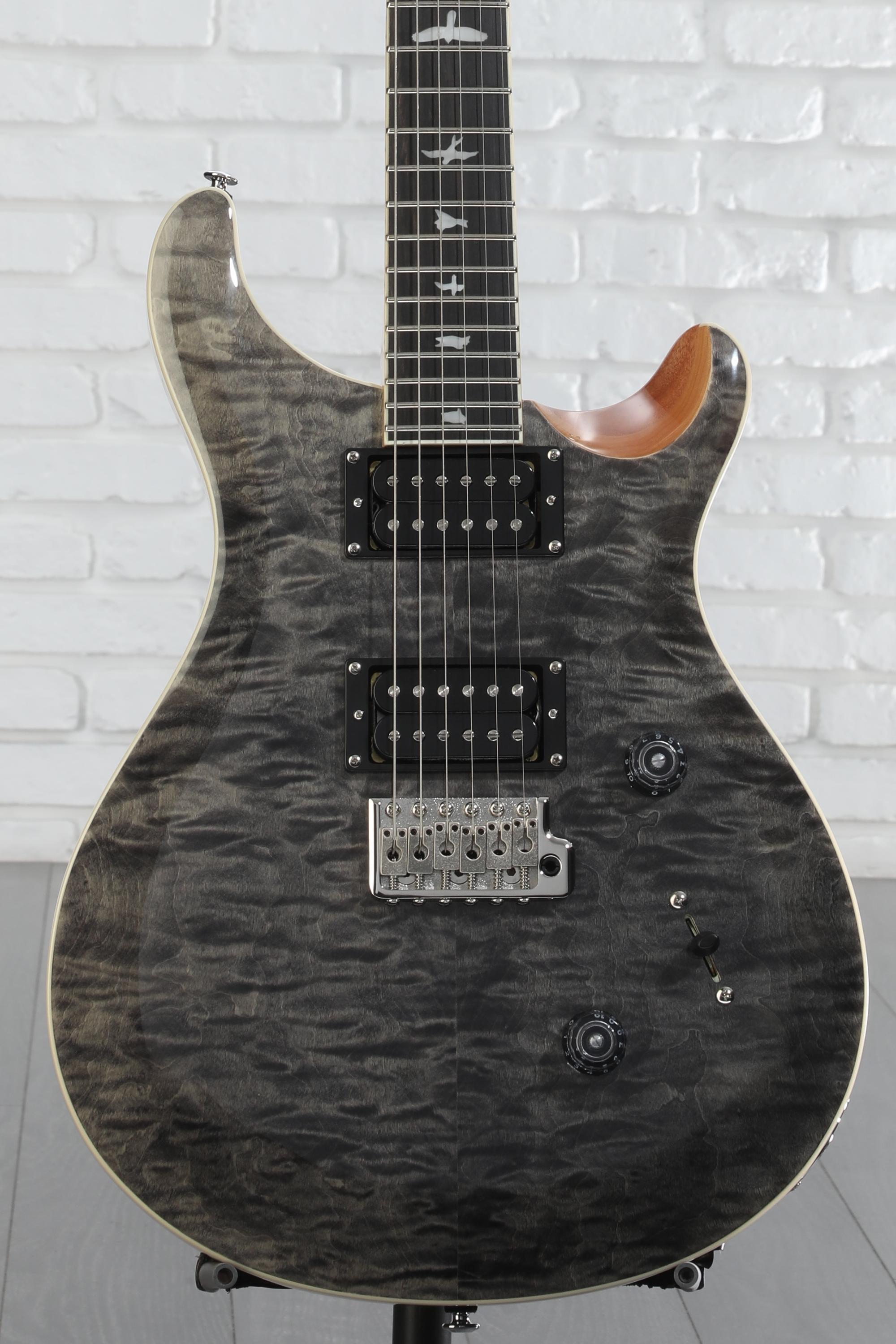 ギター PRS SE Custom24 Quilt Limited Gray Black PRS SE Custom 24 Electric Guitar - Quilt Charcoal