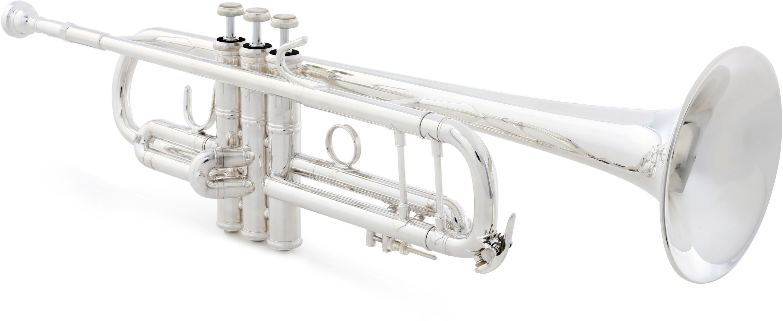 Bach 180 Stradivarius Professional Bb Trumpet Silver-Plated with 43 Bell  Sweetwater