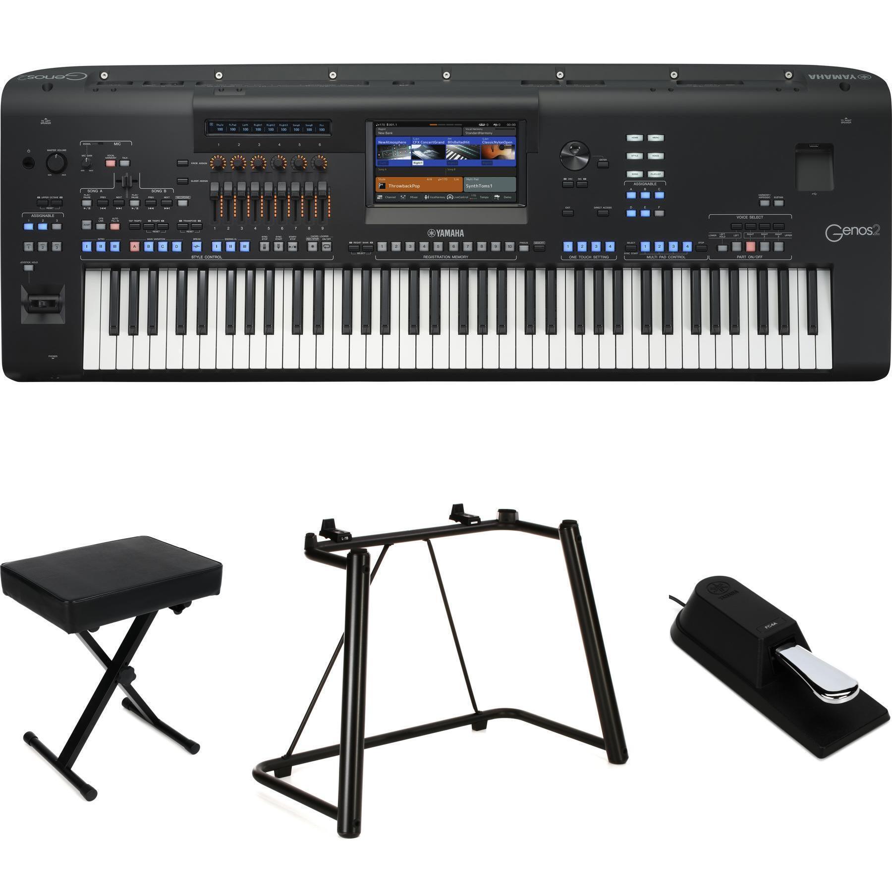 Yamaha Genos2 76-key Arranger Workstation Essentials Bundle | Sweetwater