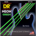 Photo of DR Strings NGB5-45 Hi-Def Neon Green K3 Coated Bass Guitar Strings - .045-.125 Medium 5-string