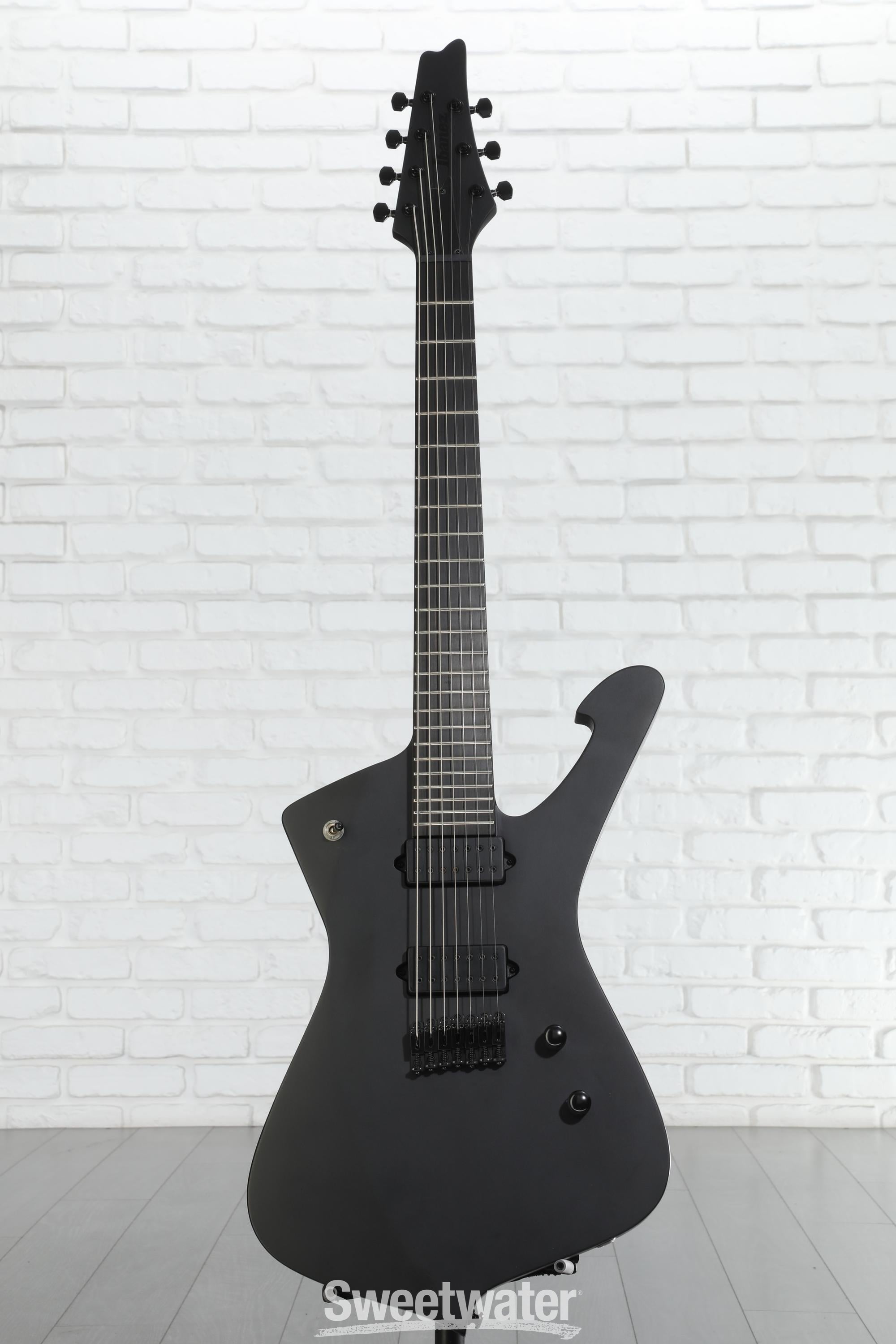 Ibanez Iron Label Iceman 7-string - Black Flat | Sweetwater