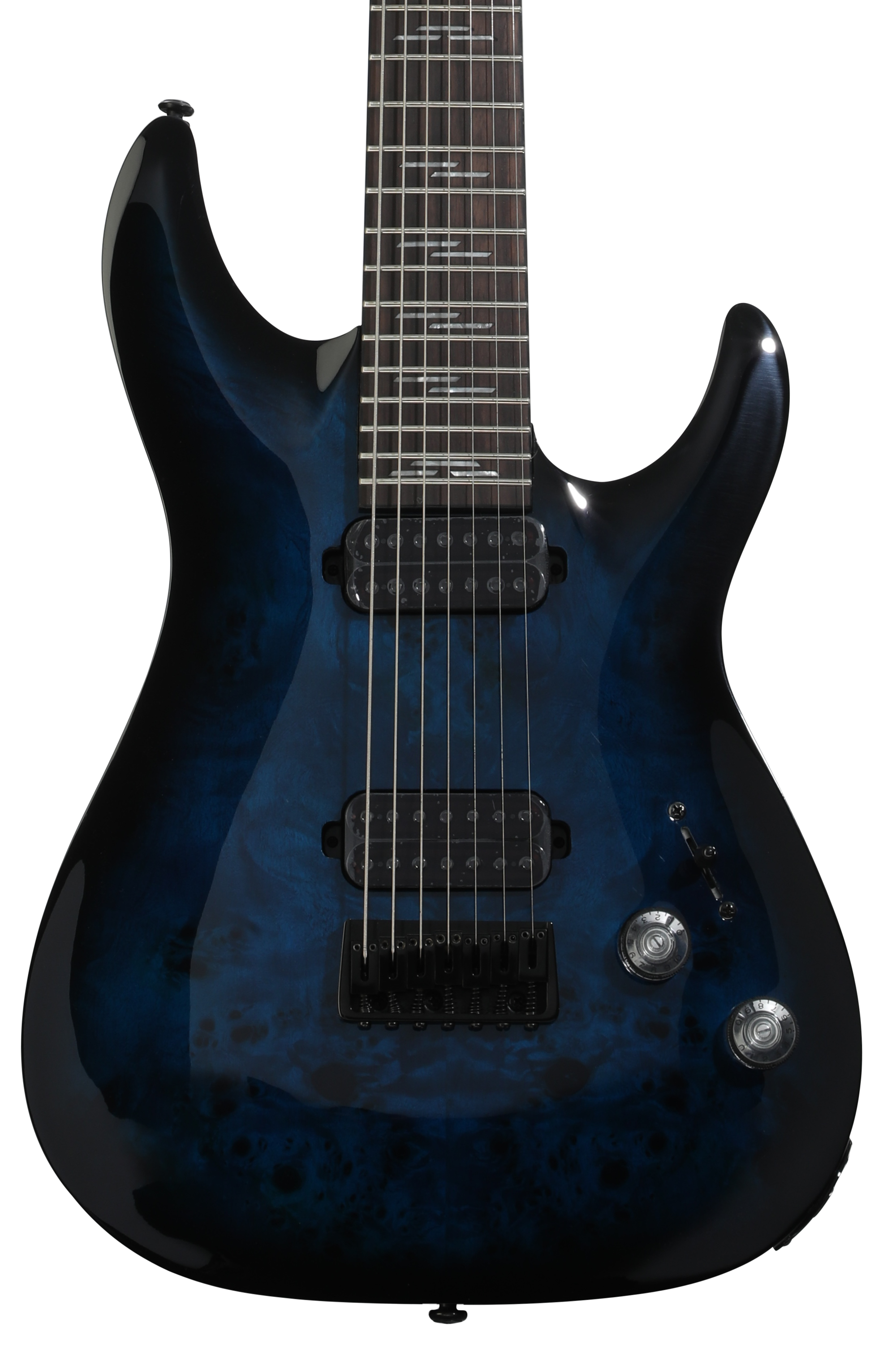 Schecter Damien-7 SBK Electric Guitar - Satin Black | Sweetwater