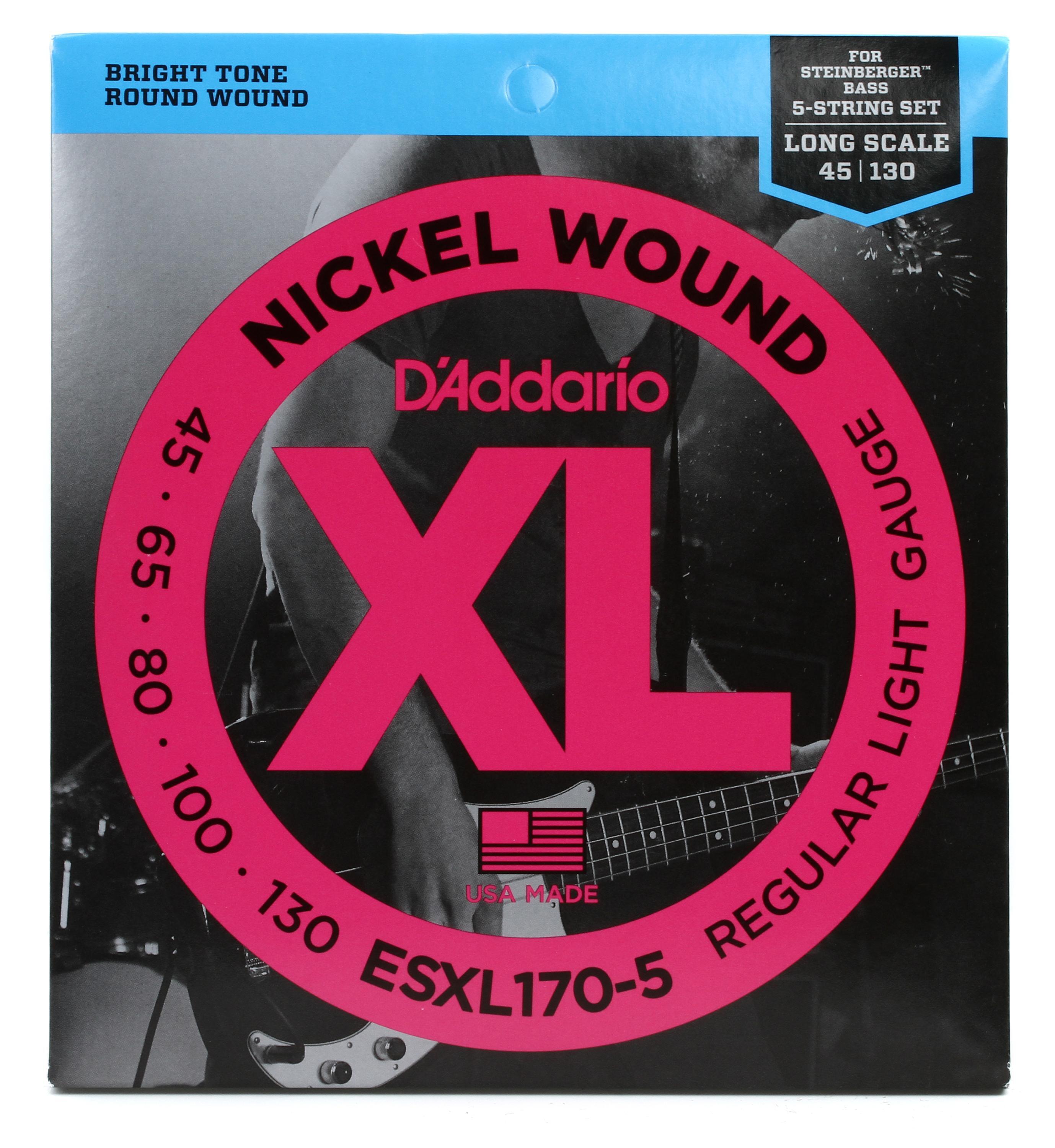 D'Addario ESXL1705 Double Ball End Nickel Wound Bass Guitar Strings