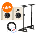 Photo of KRK Kreate 5 Powered Studio Monitor Pair with Stands and Cables - Latte