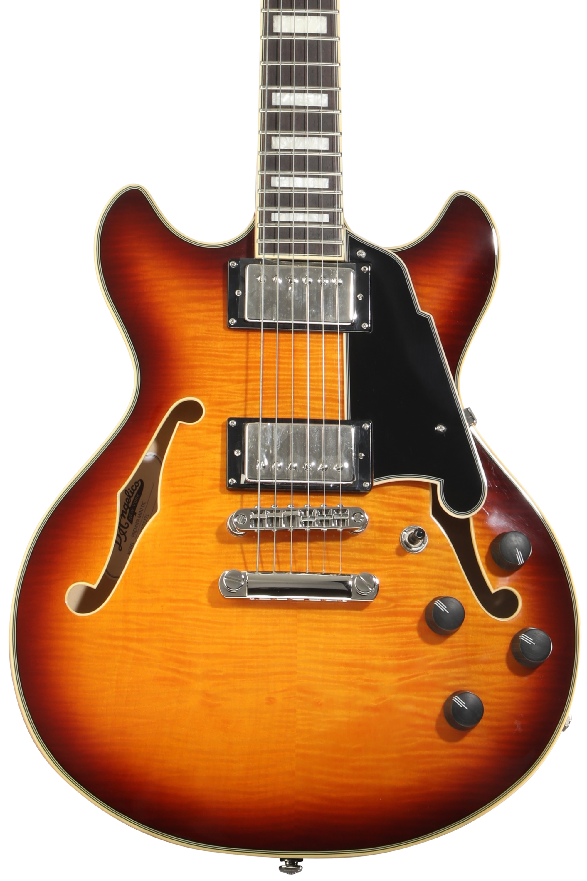 D'Angelico Premier Mini DC - Dark Iced Tea Burst with Stopbar