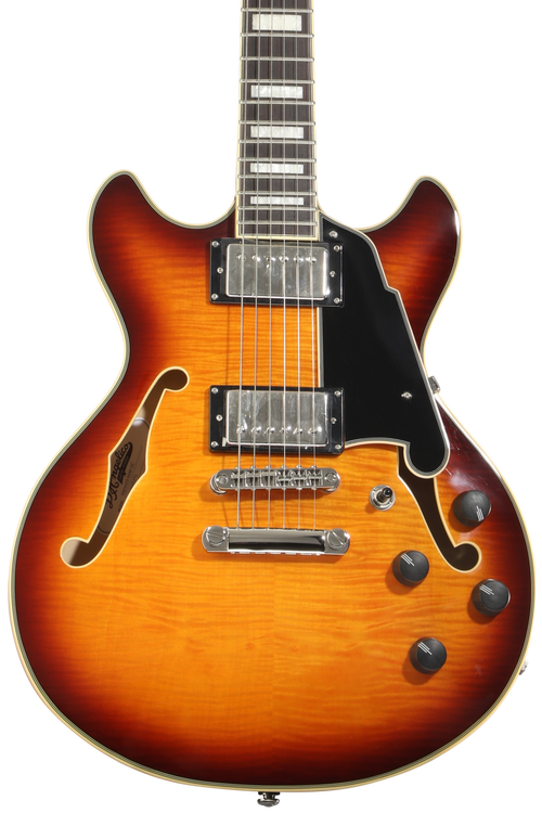 D'Angelico Premier Mini DC - Dark Iced Tea Burst with Stopbar
