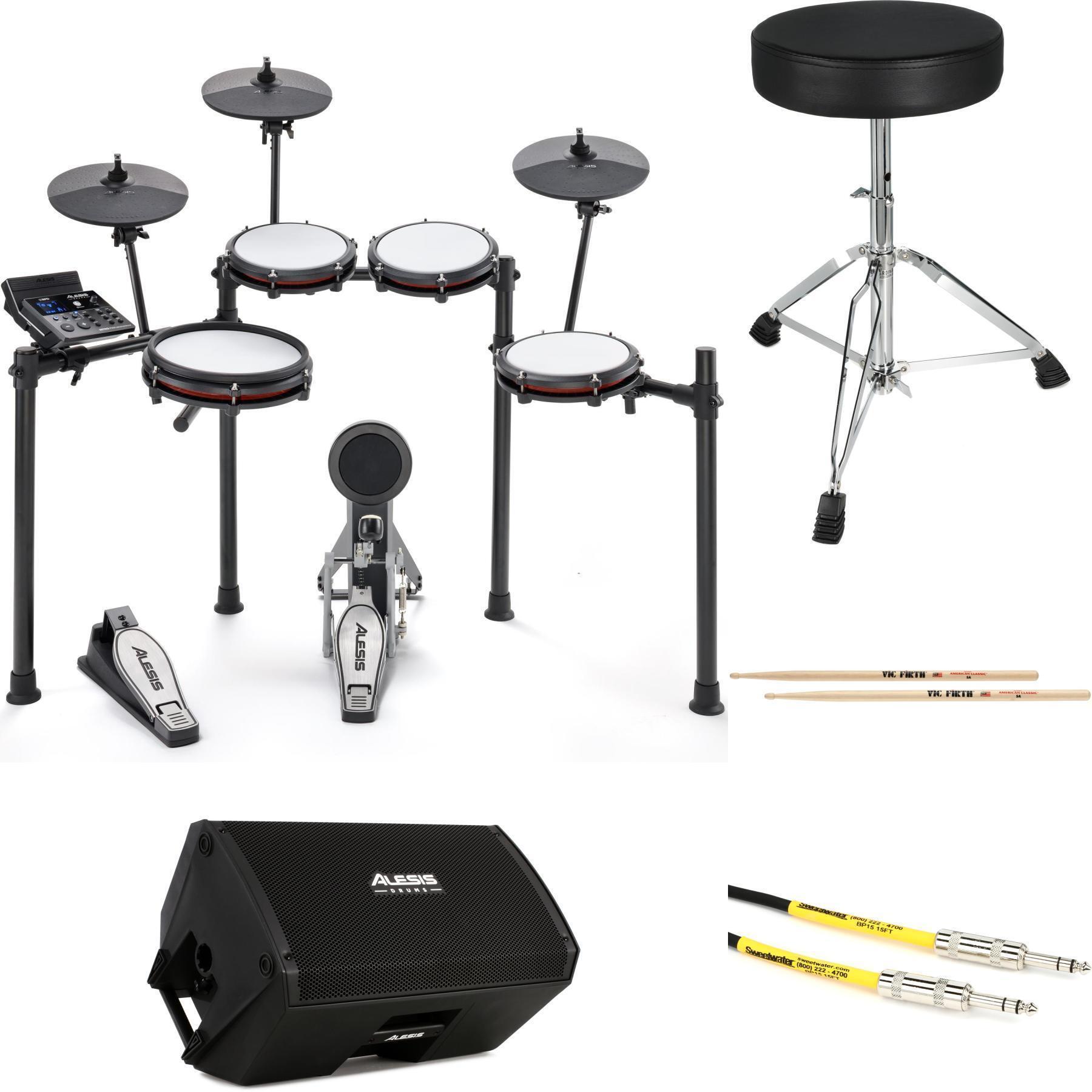 Alesis Nitro Max Mesh Electronic Drum Set and 12