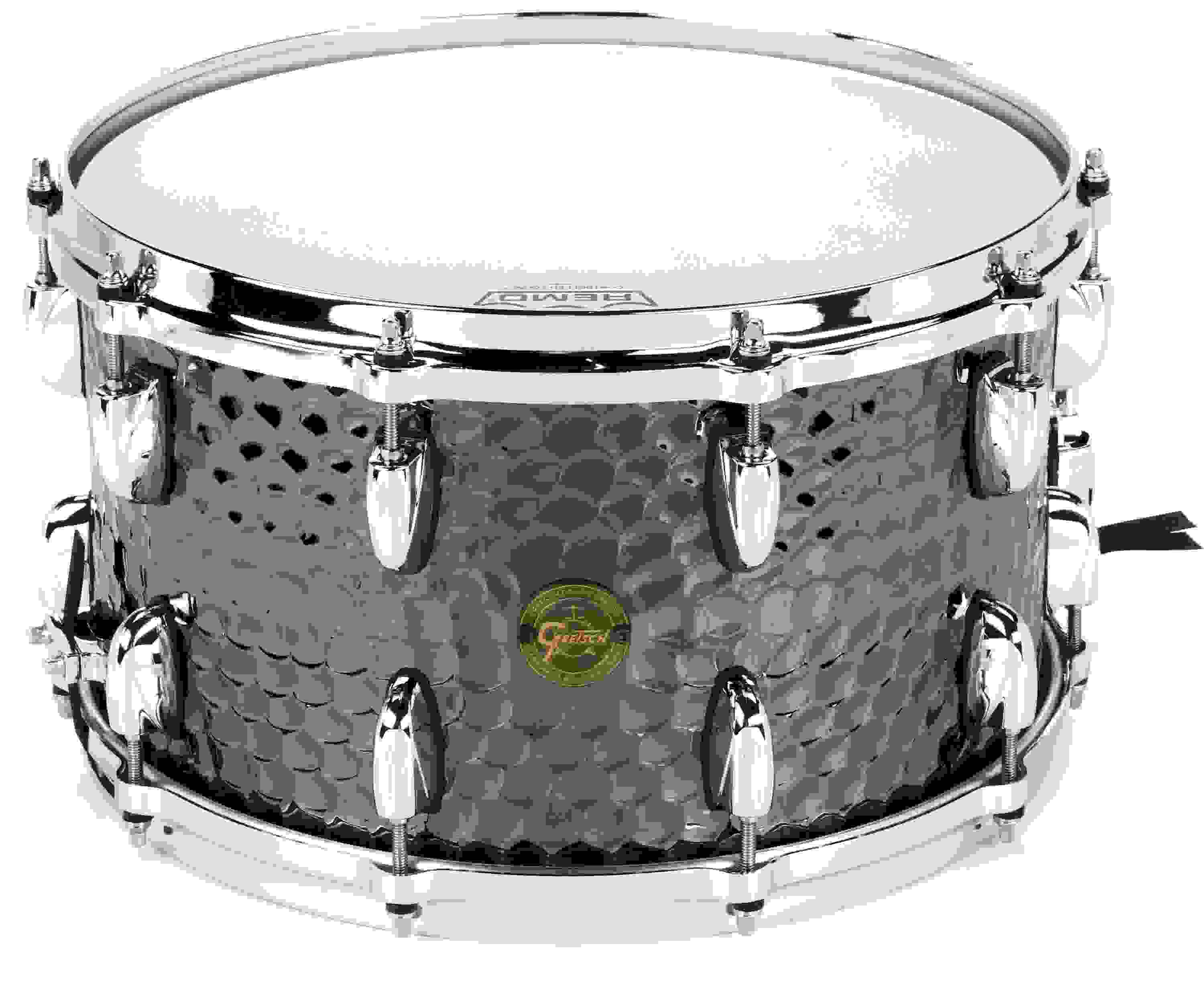 Gretsch Drums Hammered Black Steel Snare Drum - 8 x 14-inch - Polished