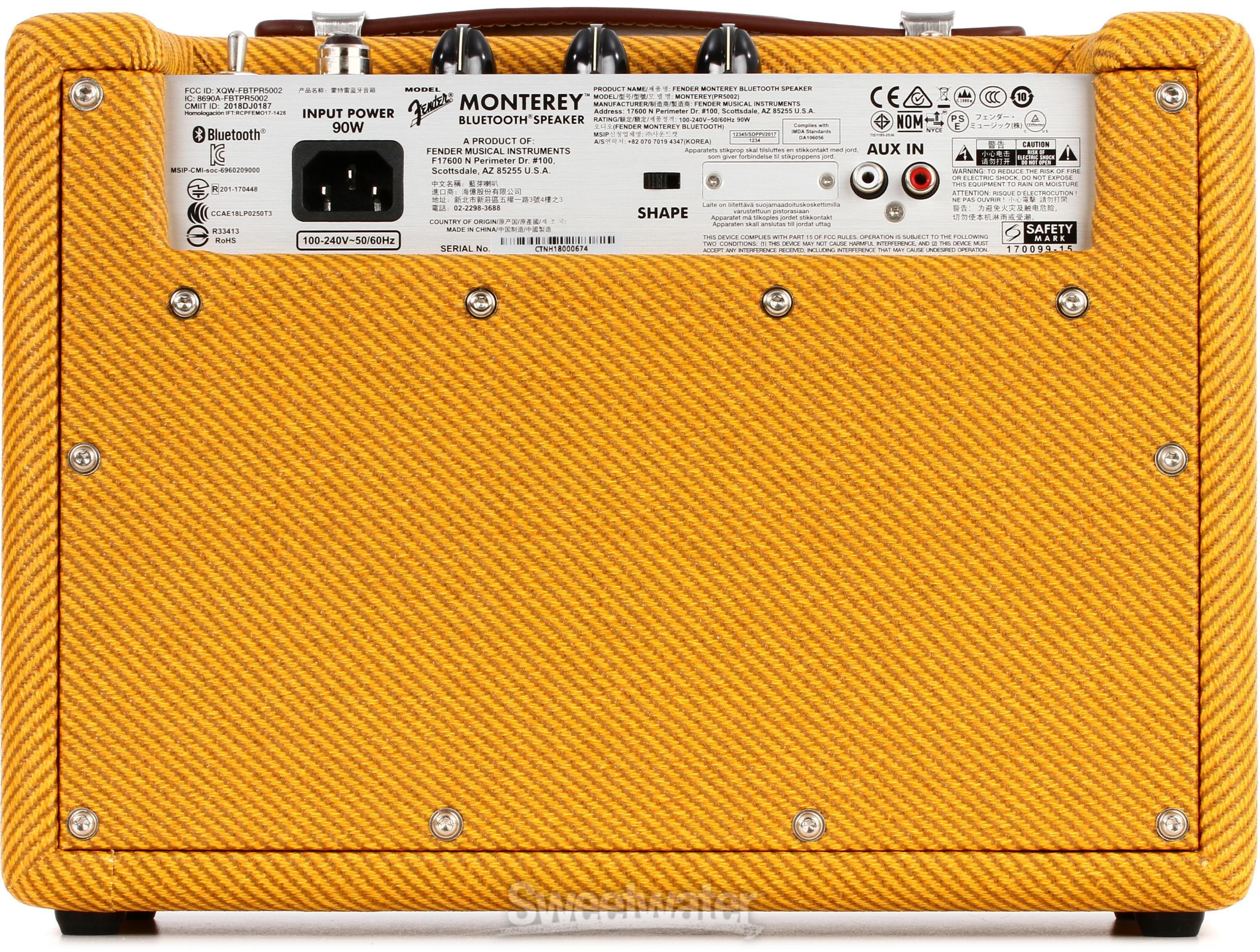 Fender Monterey Portable Bluetooth Speaker - Tweed | Sweetwater