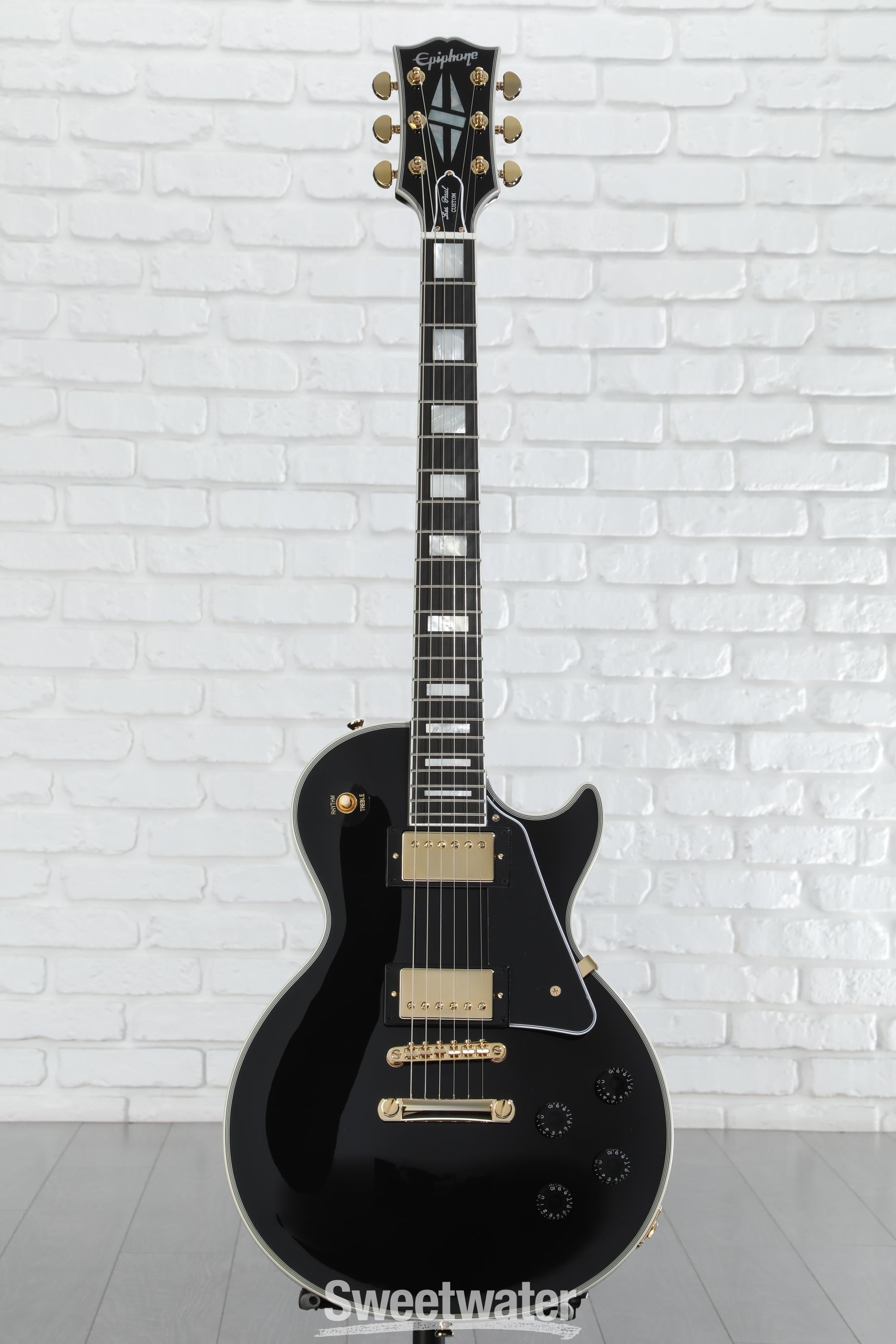 ギター Epiphone Les Paul Custom Epiphone Les Paul Custom Electric Guitar - Ebony | Sweetwater