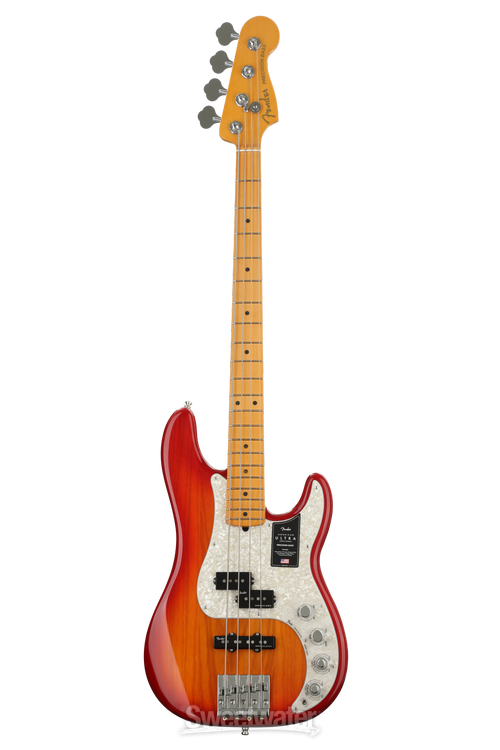 Fender American Ultra Precision Bass - Plasma Red Burst with Maple 