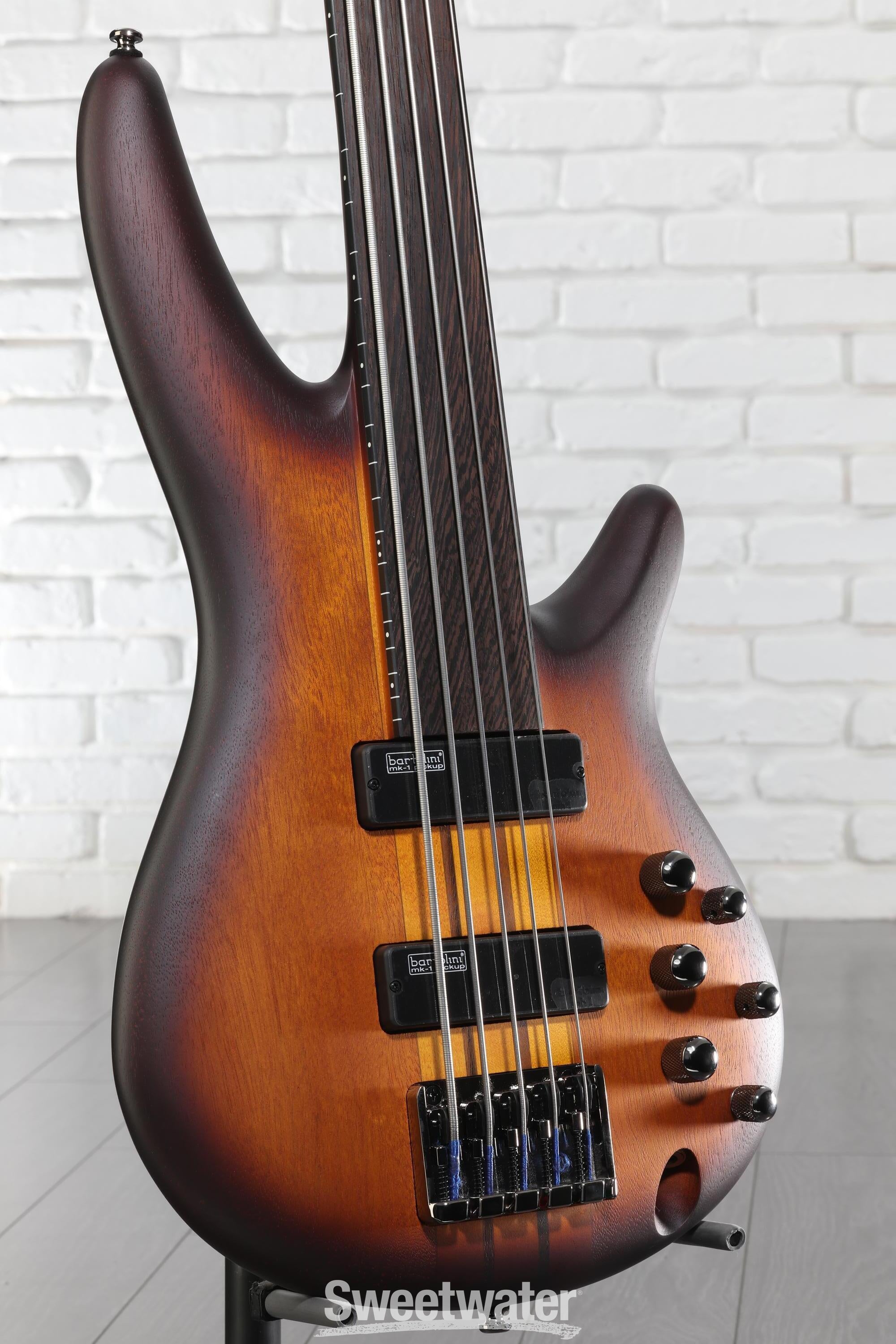 Ibanez Bass Workshop SRF705 Fretless Bass Guitar - Brown Burst