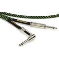 Photo of Ernie Ball P06077 Braided Straight to Right Angle Instrument Cable - 10 foot Black/Green
