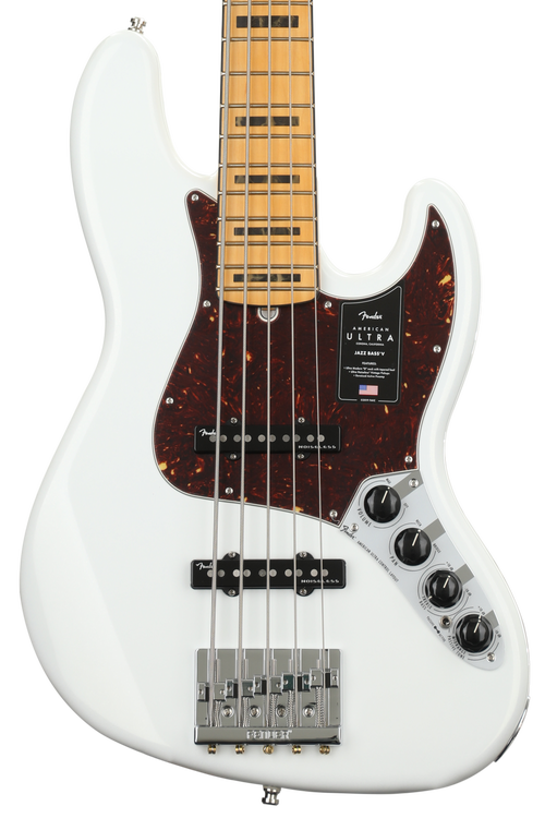 Fender American Ultra Jazz Bass V - Arctic Pearl with Maple 