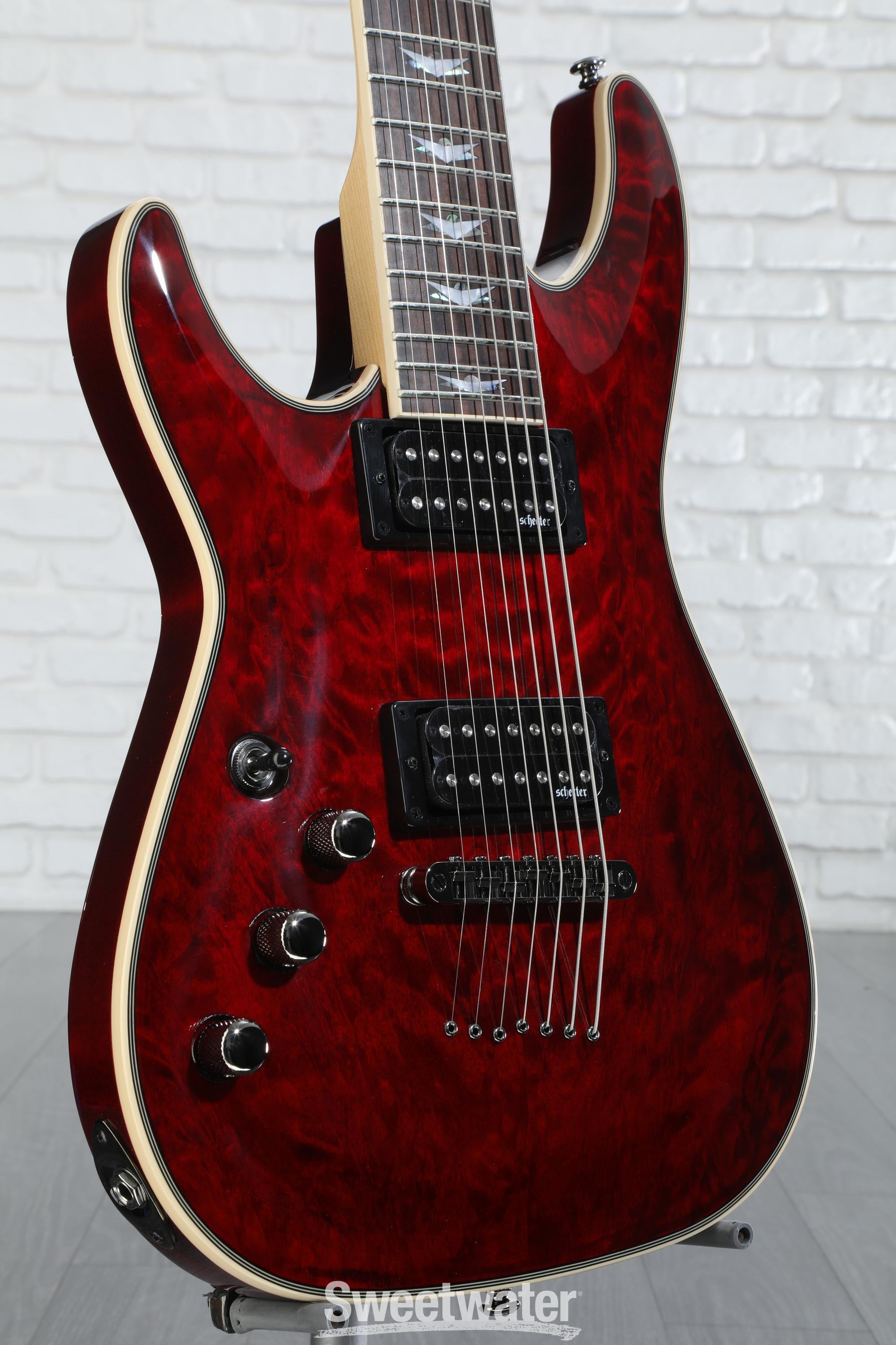 Schecter Omen Extreme-7 Left-Handed Electric Guitar - Black Cherry