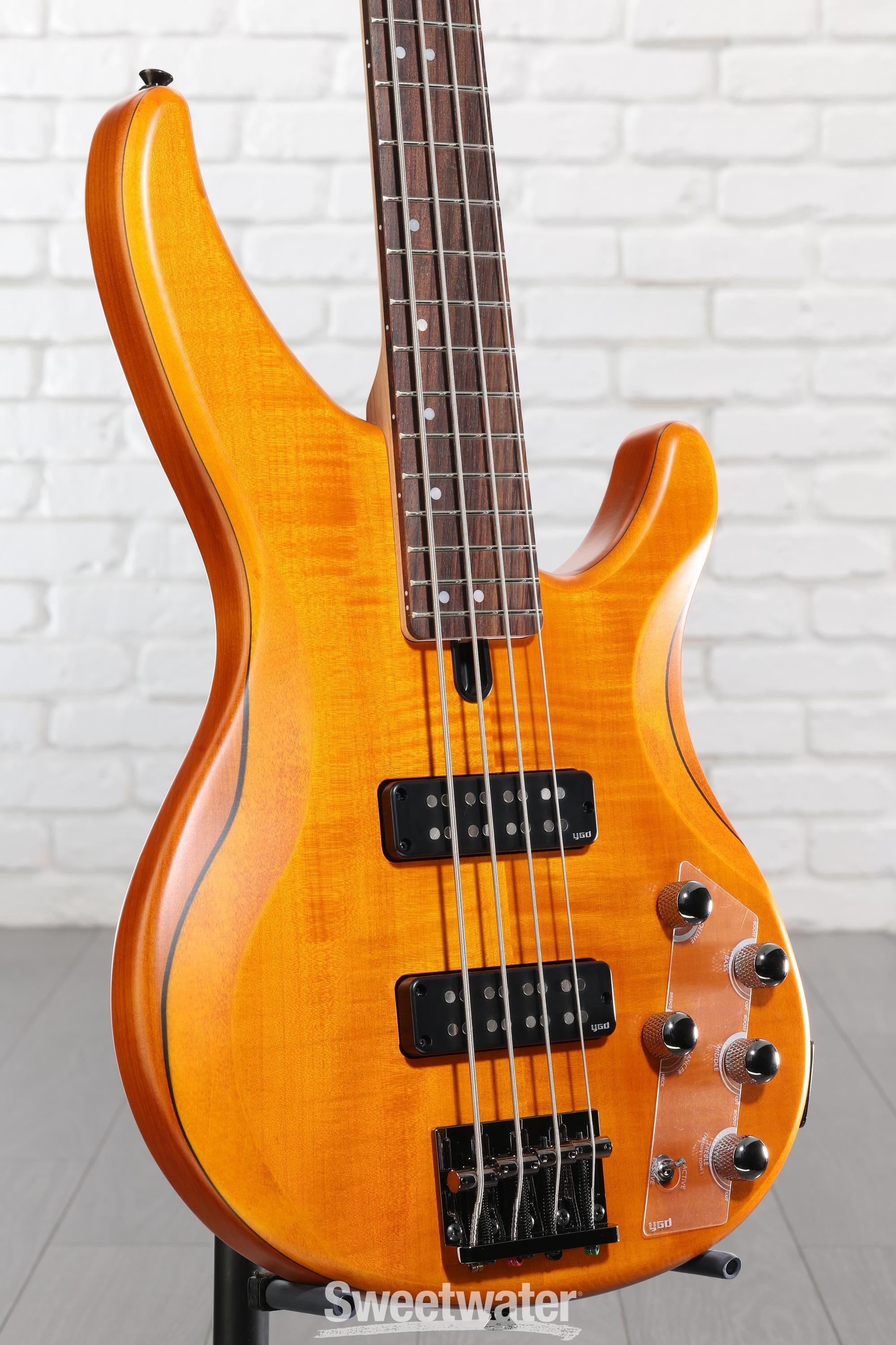 Yamaha TRBX604FM 4-string Bass Guitar - Matte Amber | Sweetwater