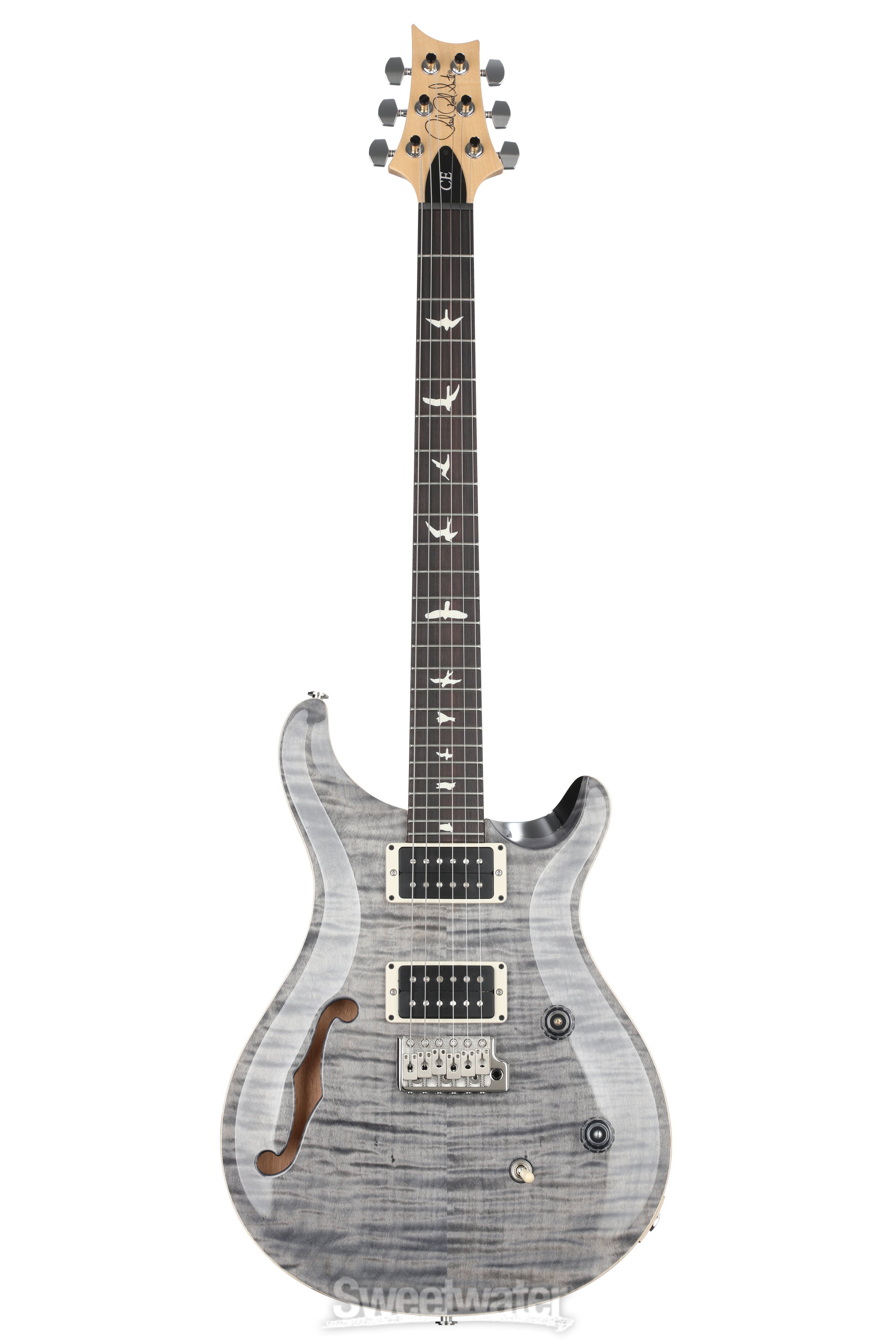 PRS CE 24 Semi-Hollow Electric Guitar - Faded Gray Black | Sweetwater