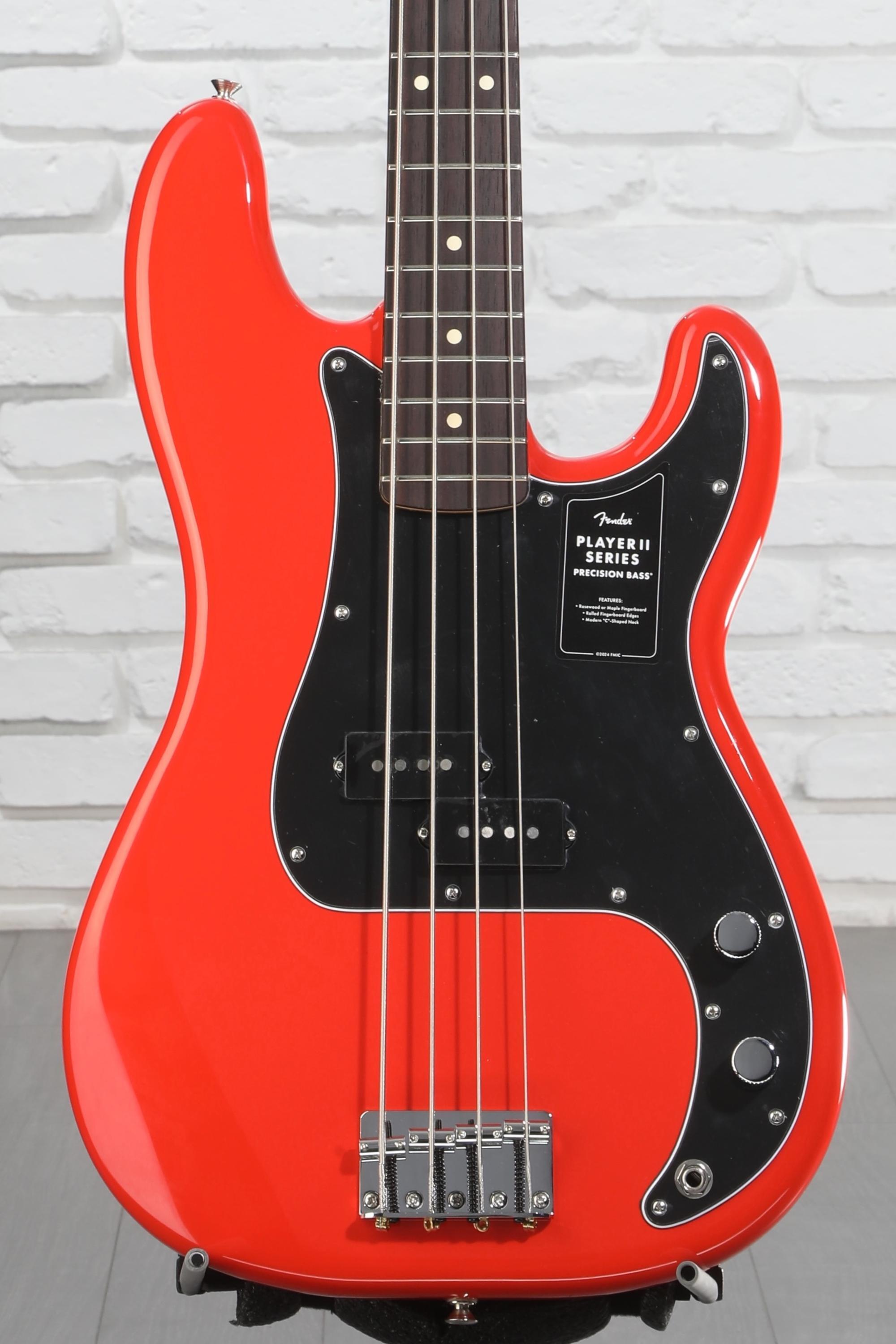 ベース Fender PlayerSeries PrecisionBass Fender Player II Precision Bass - Coral Red with Rosewood