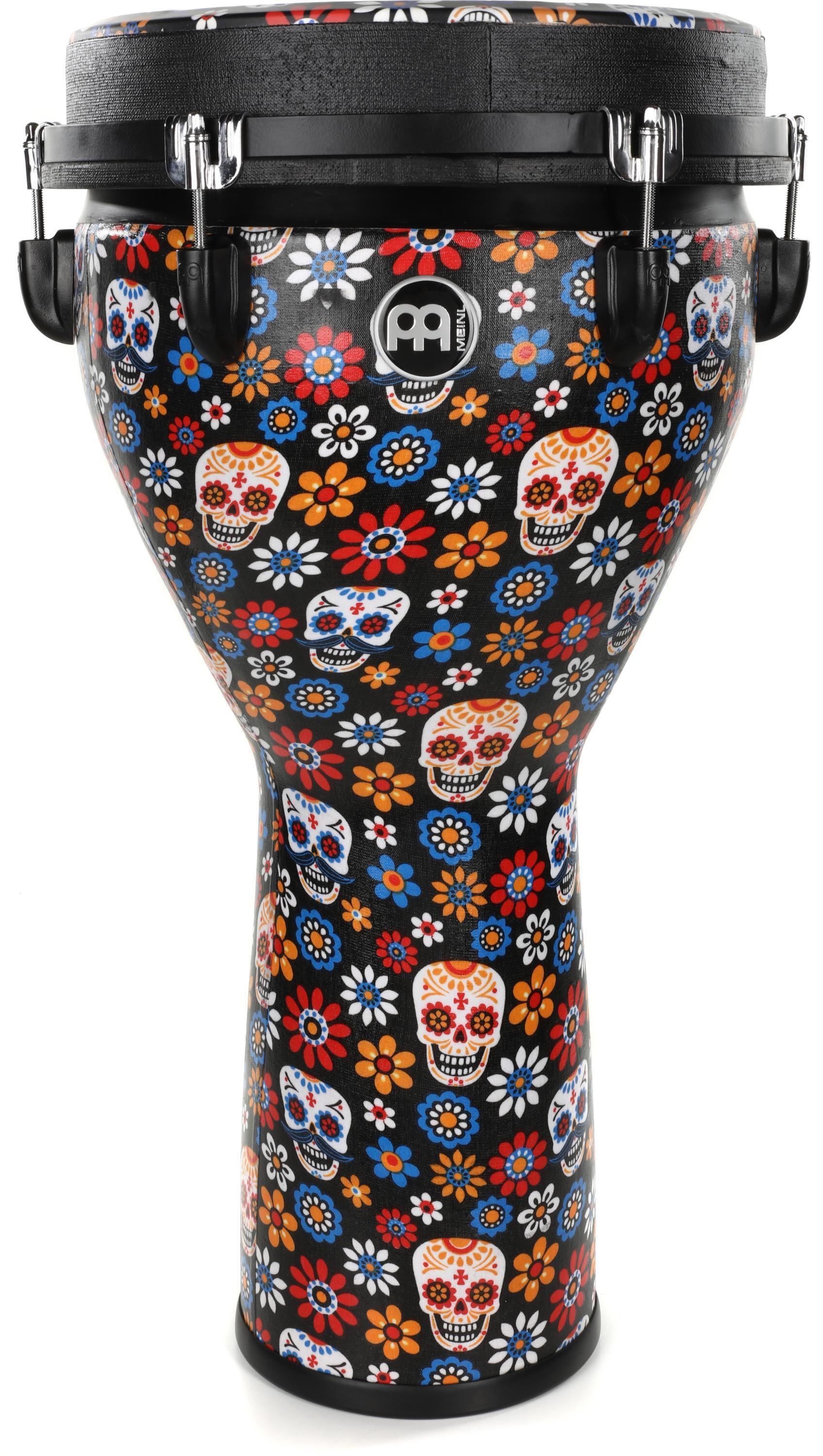 Meinl Percussion Jumbo Djembe - 12-inch - Day of the Dead with Matching Head