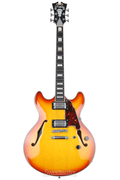 美品 D'Angelico Premier DC Fiesta Red D'Angelico Premier DC Semi-Hollow Electric Guitar With