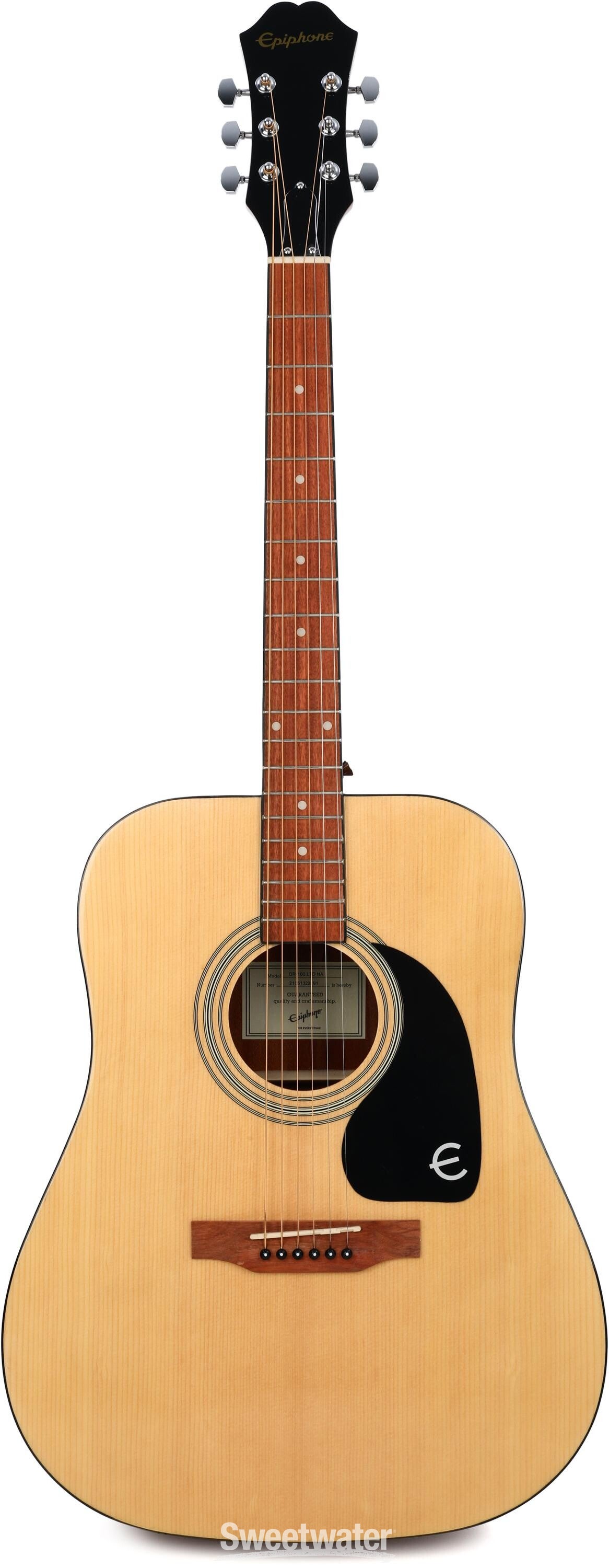 Epiphone Songmaker Acoustic Guitar Player Pack (DR-100) - Natural |  Sweetwater