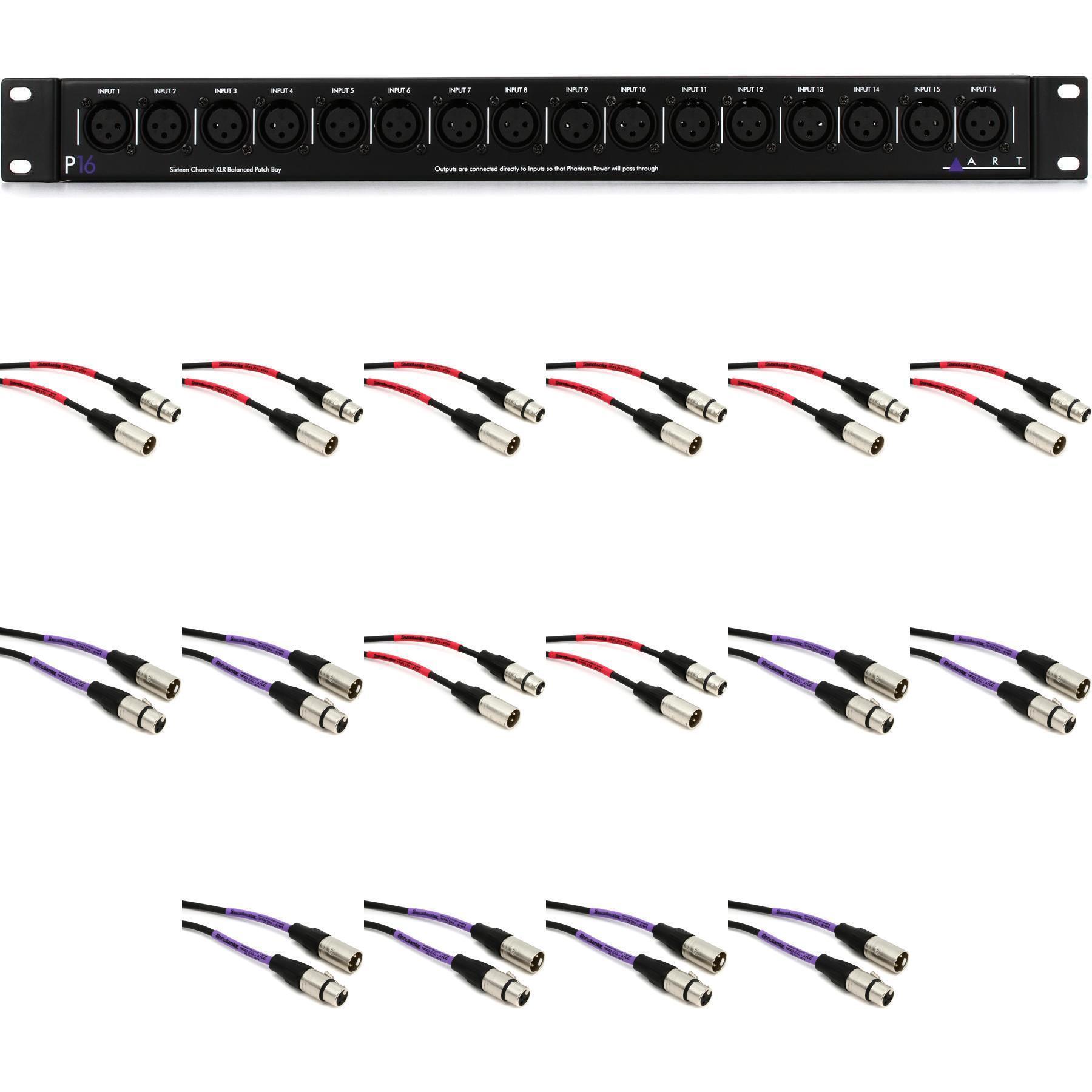 ART P16 16channel XLR Balanced Patchbay Cable Bundle Sweetwater