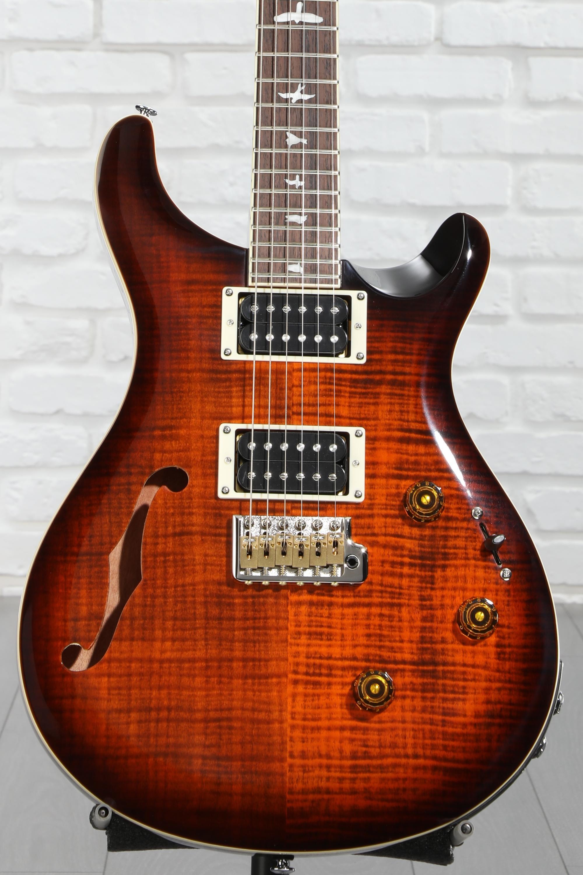 PRS SE Custom 24 Semi-Hollow Piezo Electric Guitar - Orange Tiger