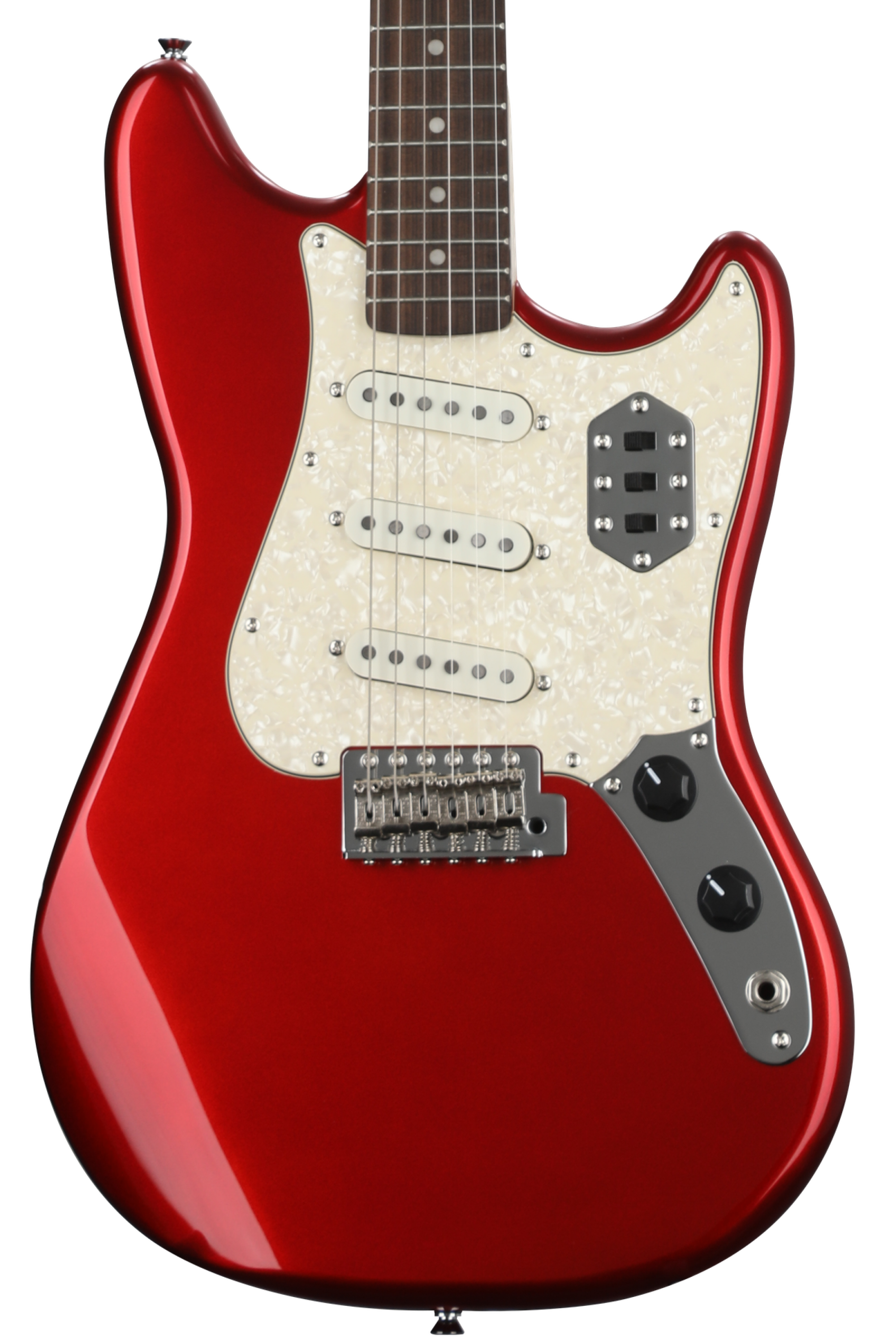 Squier Paranormal Cyclone Electric Guitar - Candy Apple Red with Pearloid  Pickguard | Sweetwater