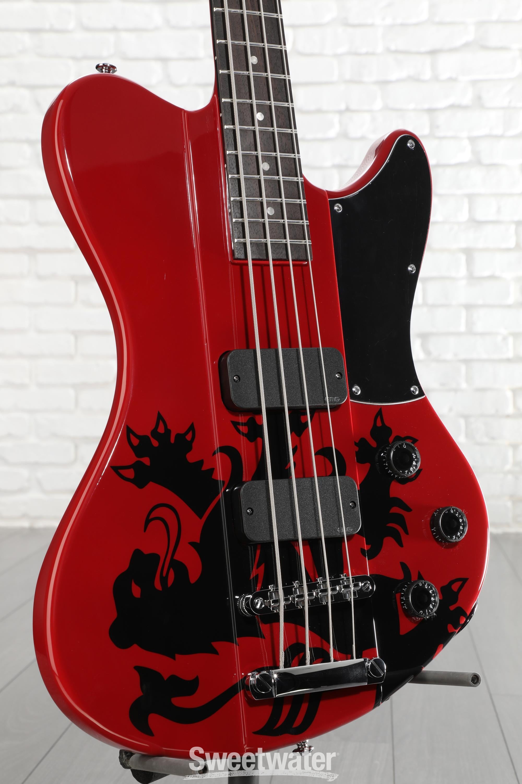 Photo of Schecter Simon Gallup Ultra Signature Bass Guitar - Red
