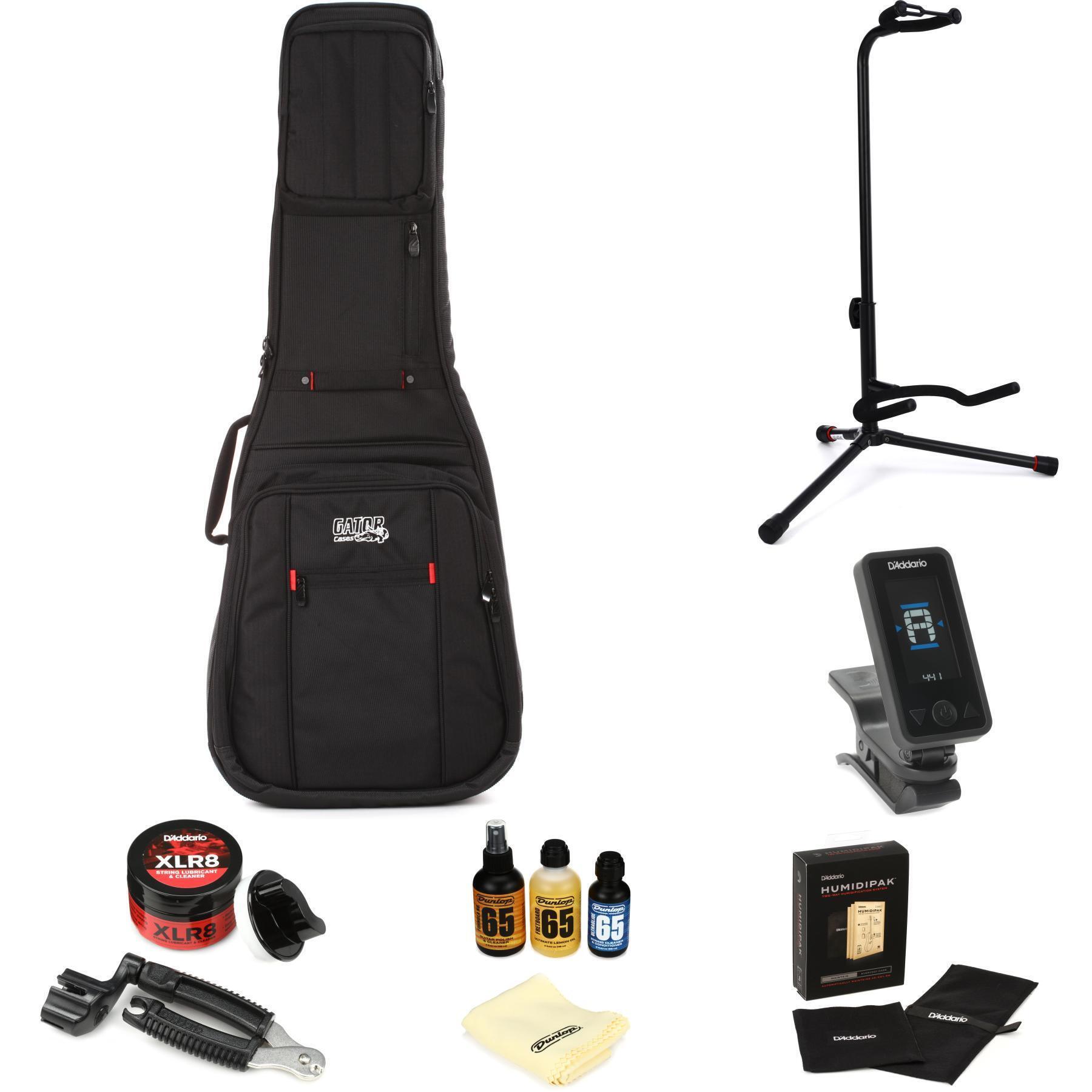 Gator G-PG CLASSIC Pro-Go Series Gig Bag Essential Care Bundle for  Classical Guitar