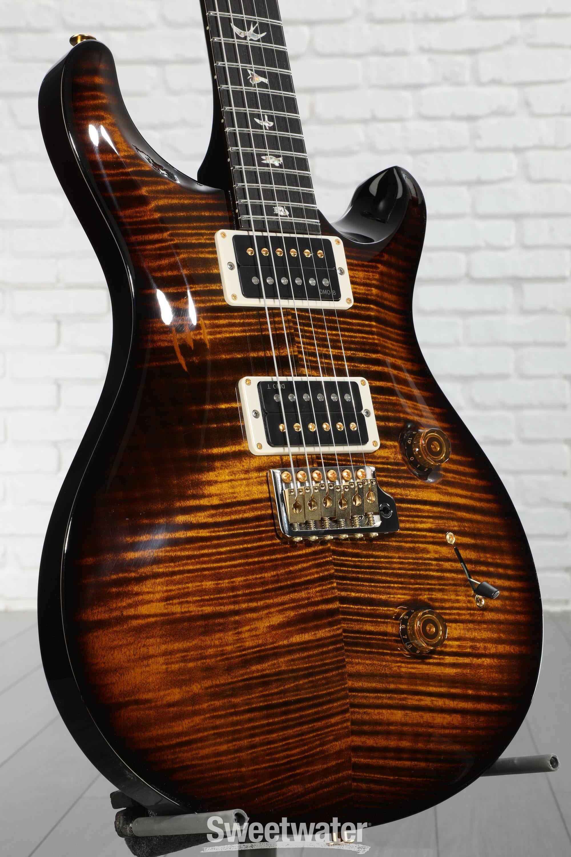 PRS Custom 24 10-Top Electric Guitar - Black Gold Wraparound Burst