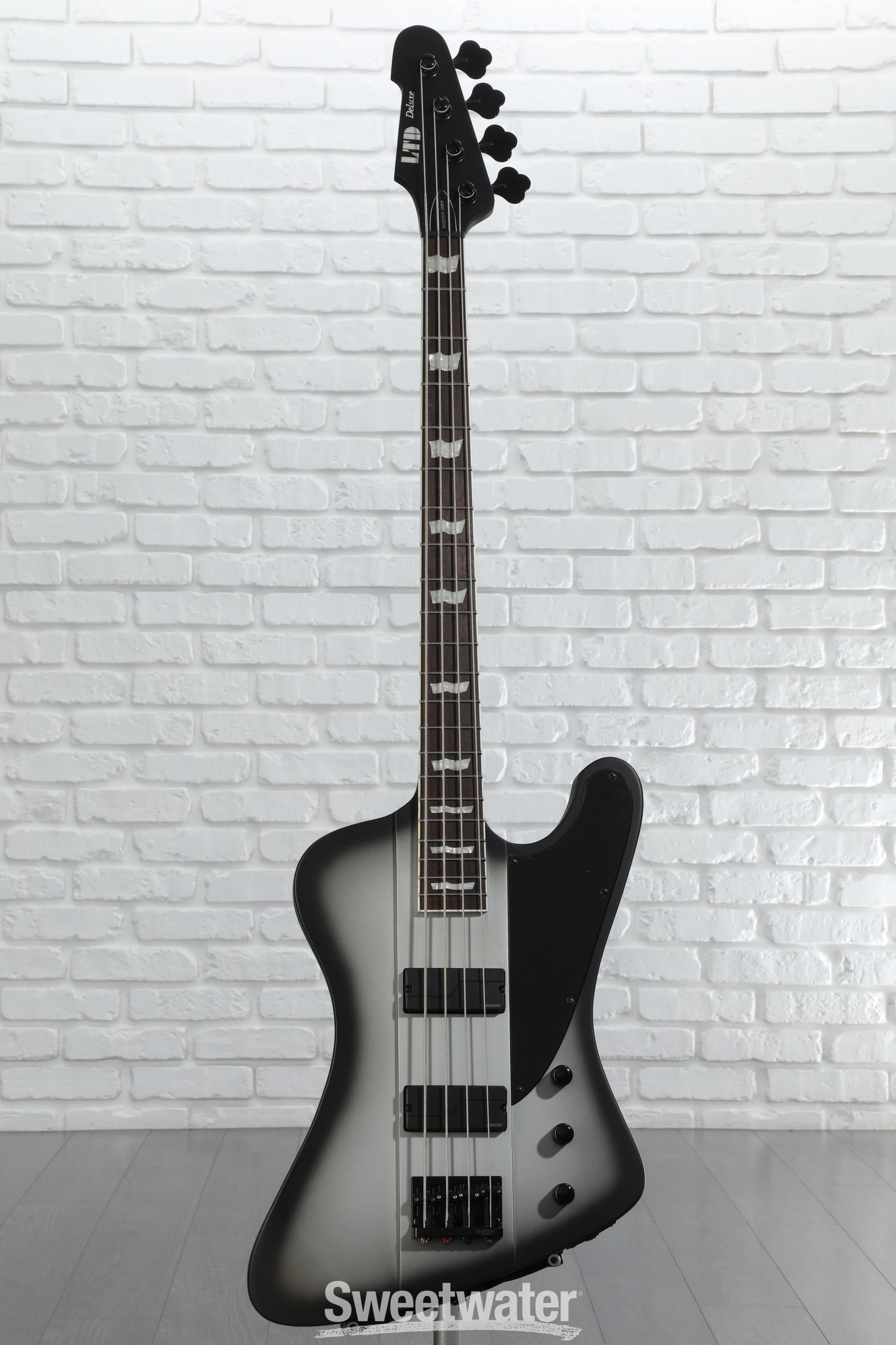 ESP LTD Phoenix-1004 Bass Guitar - Silver Sunburst Satin ESP LTD Phoenix-1004 Bass Guitar - Silver Sunburst Satin