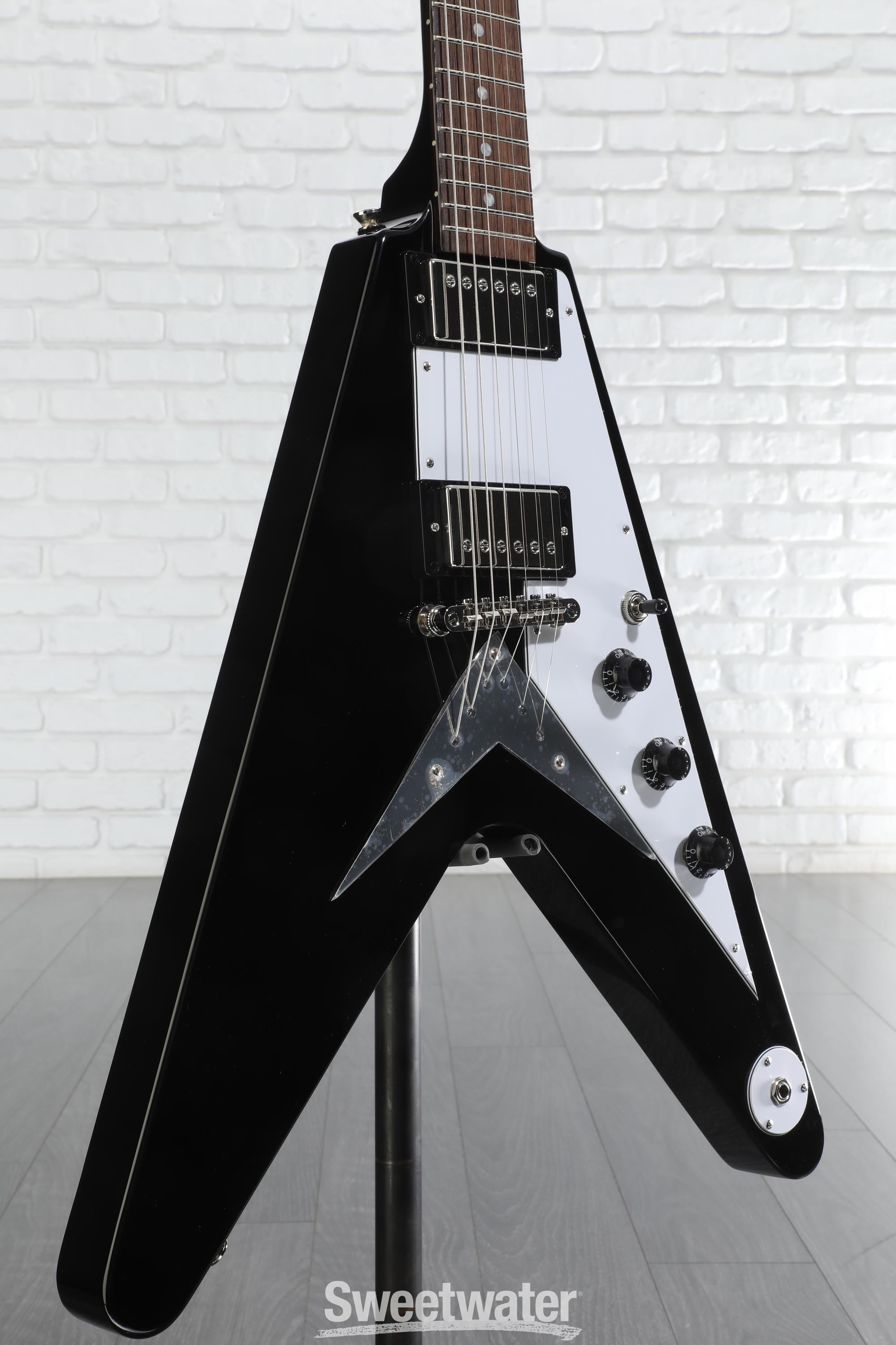 Epiphone Flying V Electric Guitar - Ebony | Sweetwater